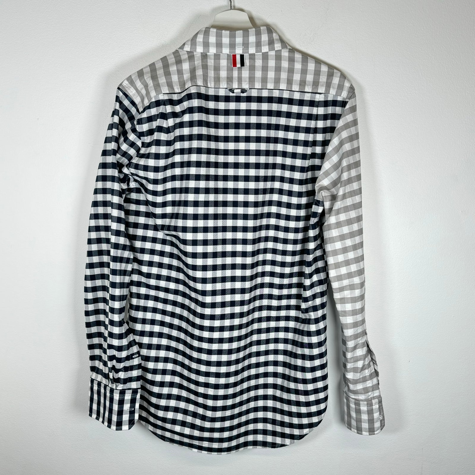 Thom Browne Grey/Navy Flannel Shirt Size 2