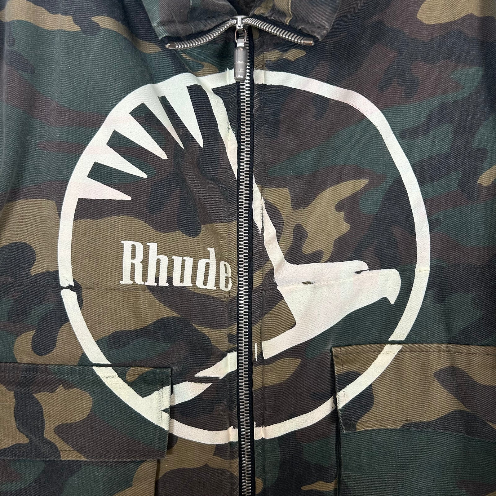 Rhude Collage Camo Puffer Jacket Size M