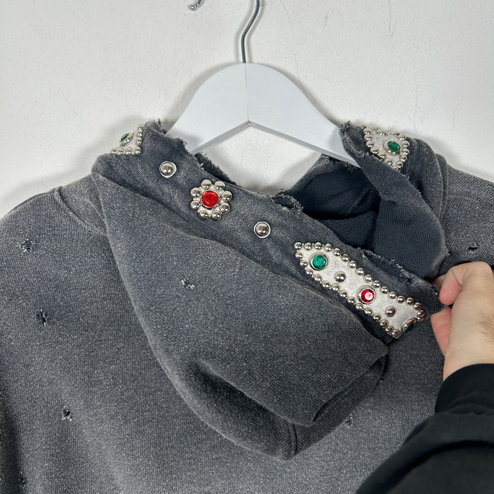 Kapital Distressed Gem Hoodie Size M