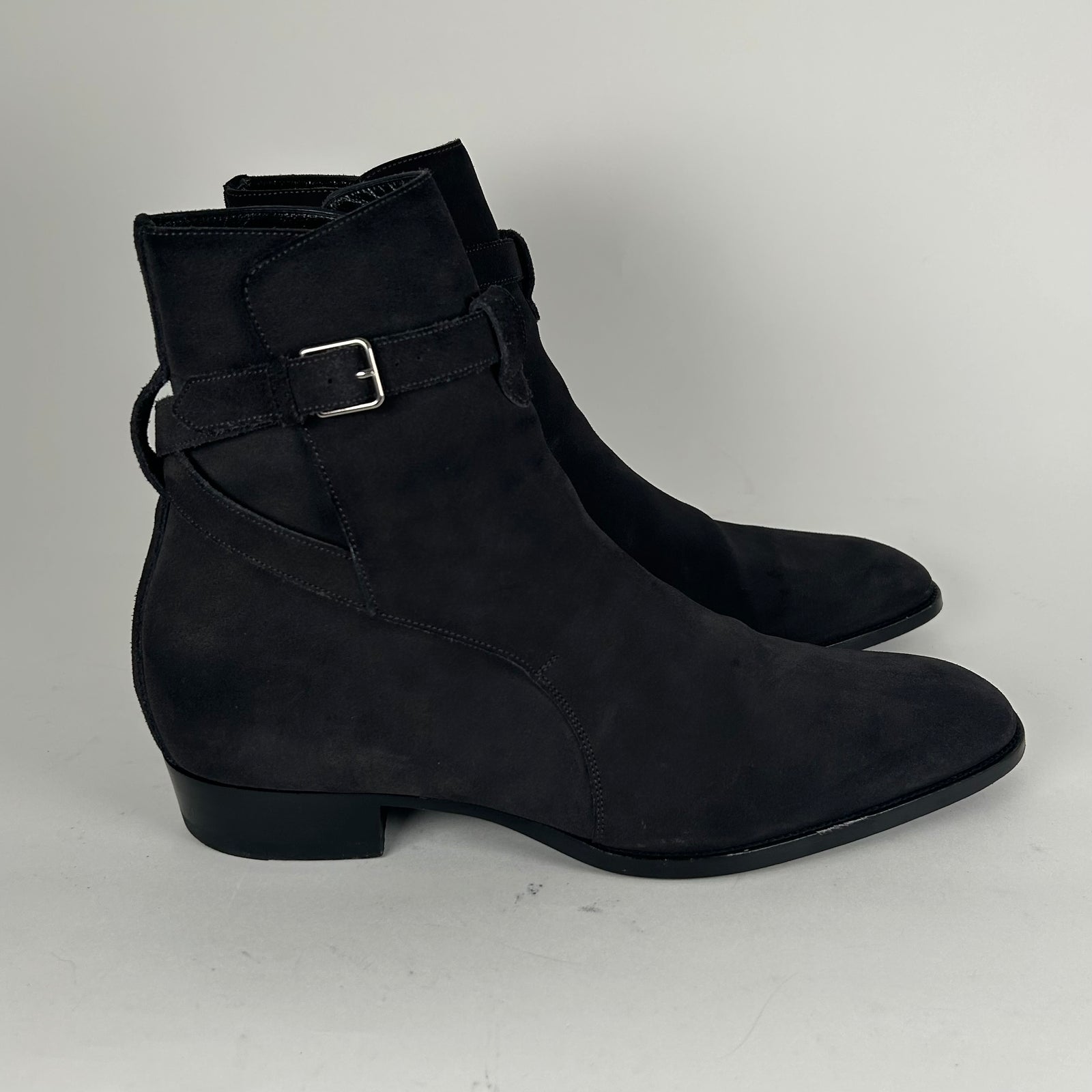 Saint Laurent Paris Charcoal Wyatt Jodphur Boots Size 45