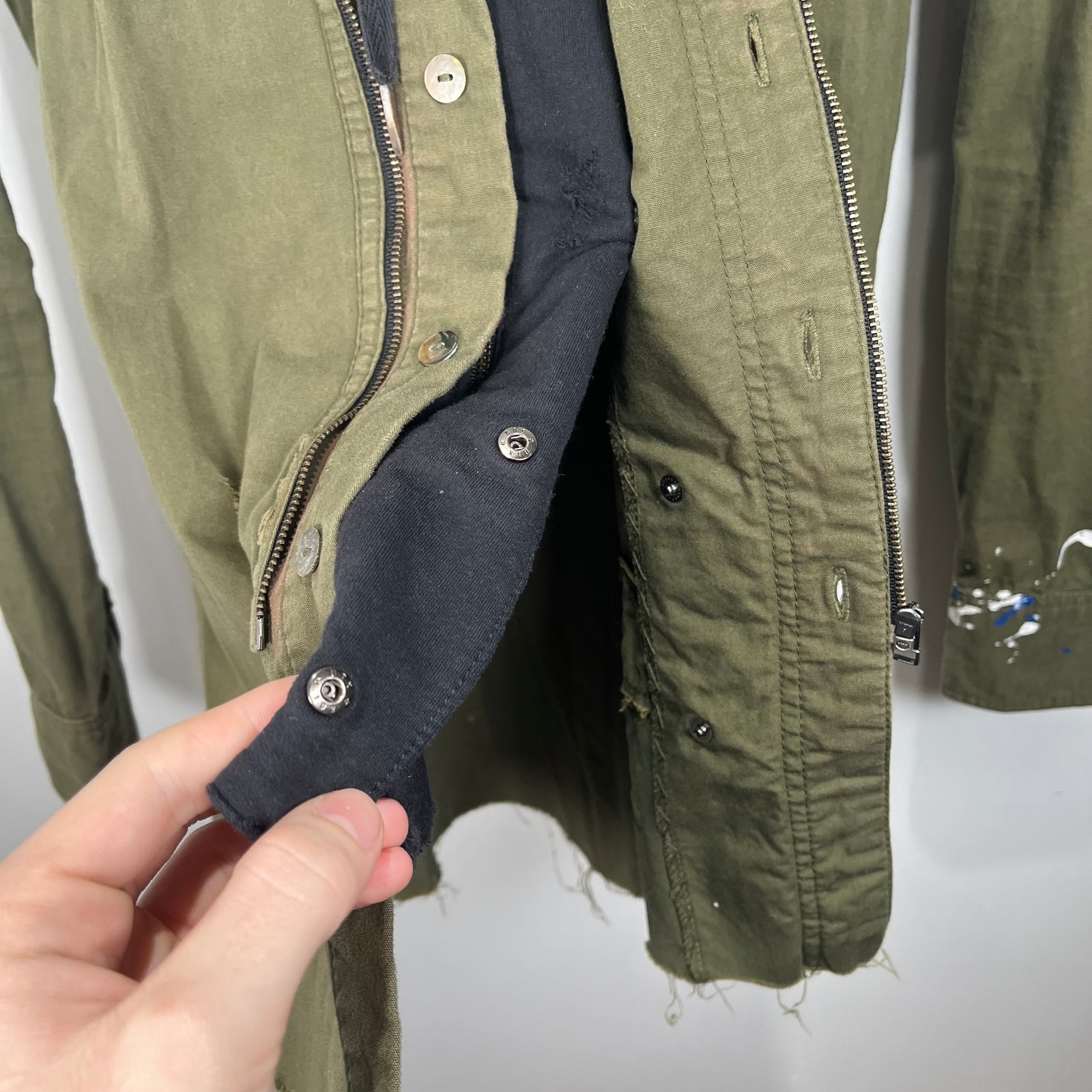 14th Addiction Green Boro Splatter Field Jacket Size 1