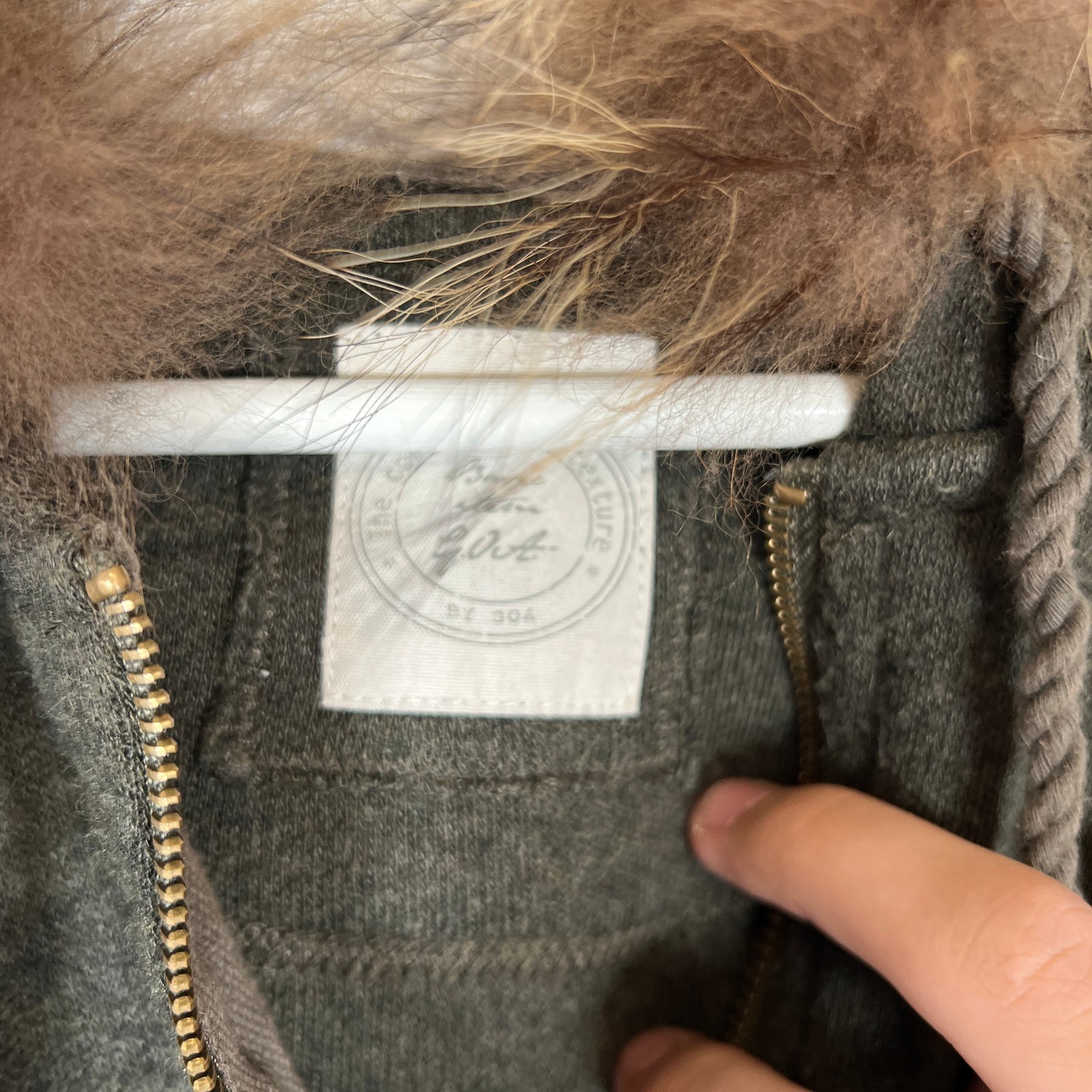 Goa Green Fur Hood Zip Up Size XS
