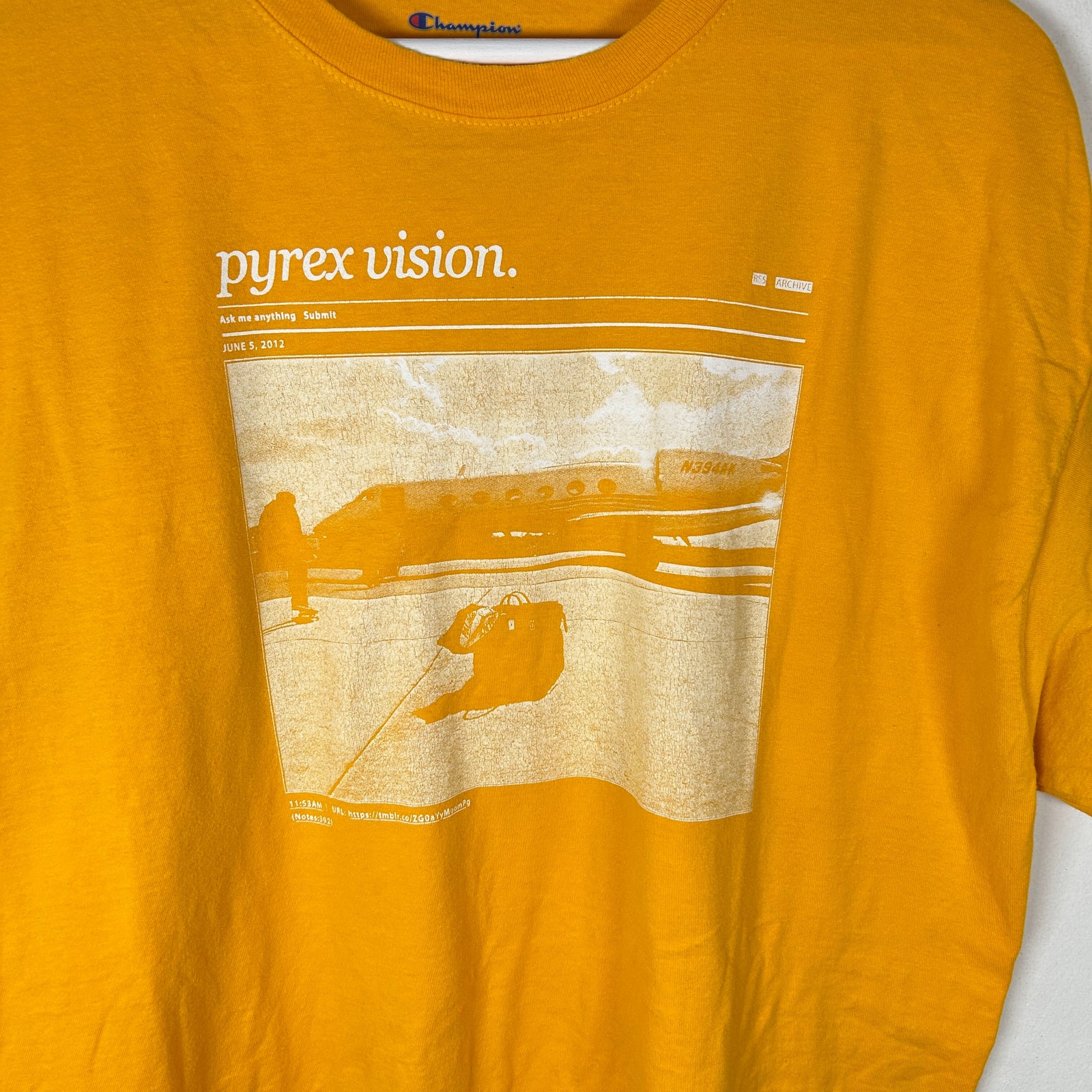 Denim Tears x Pyrex MCA Yellow 'Vision' T-Shirt Size XL