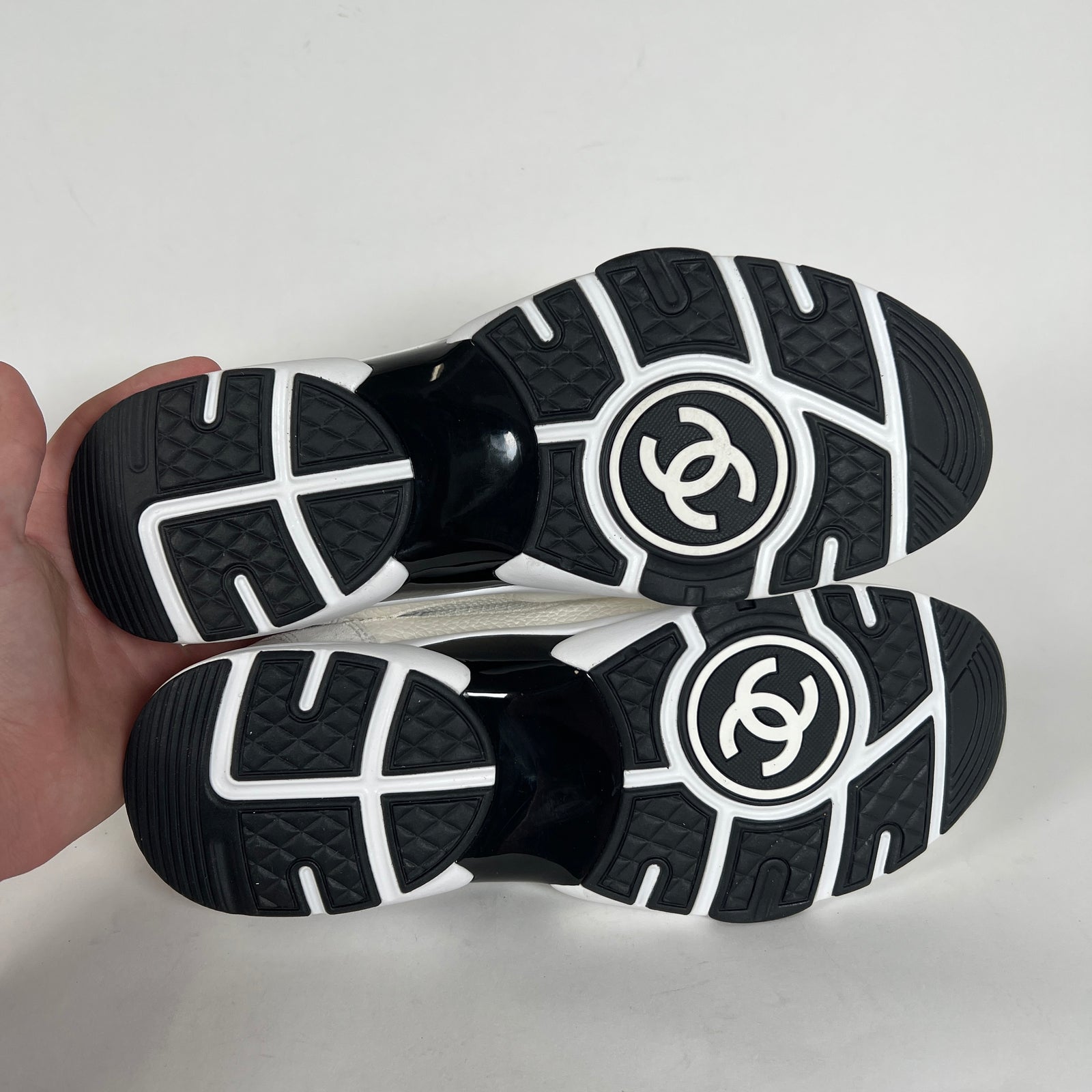Chanel White CC Sneakers 41.5