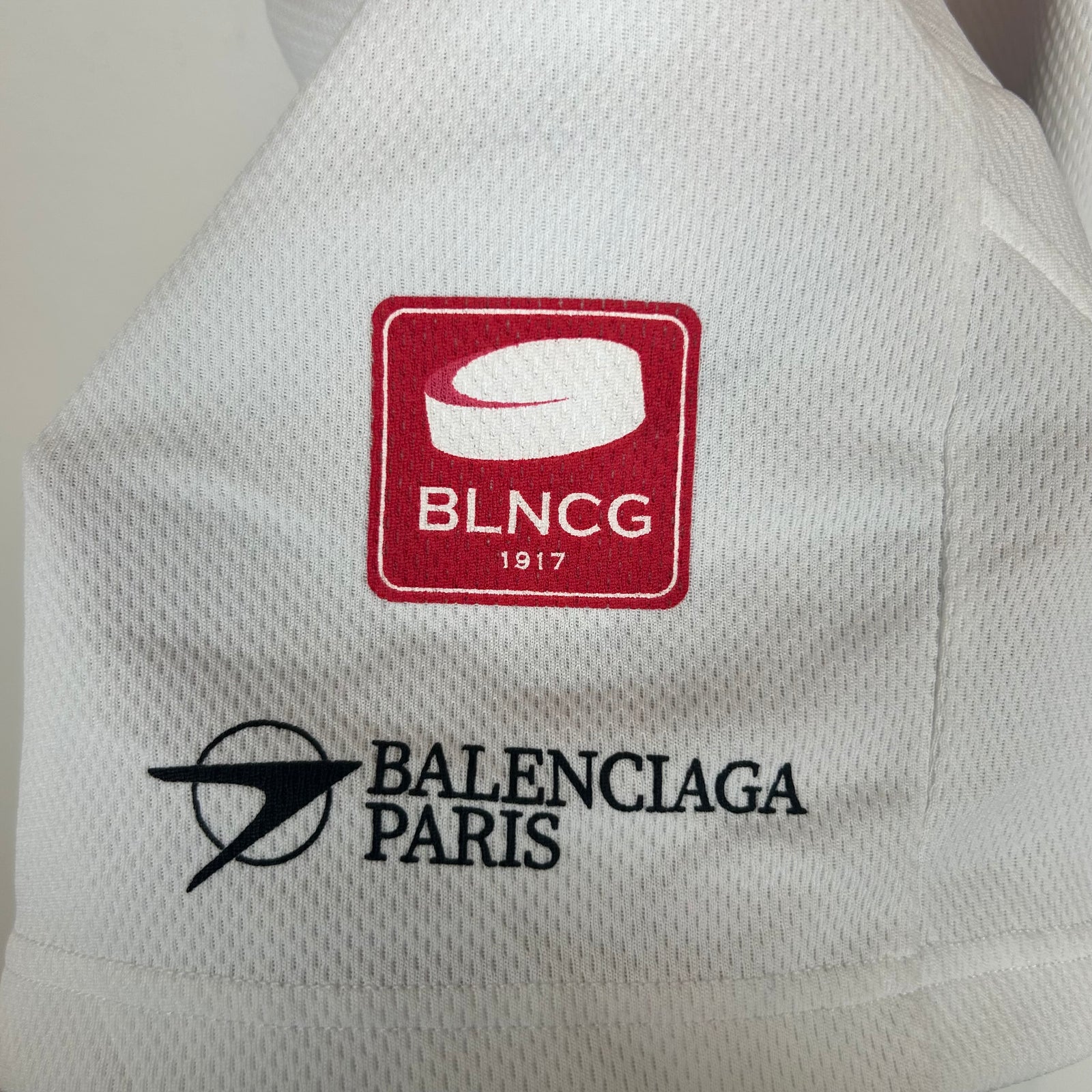 Balenciaga White Mesh Hockey Shorts Size XXL