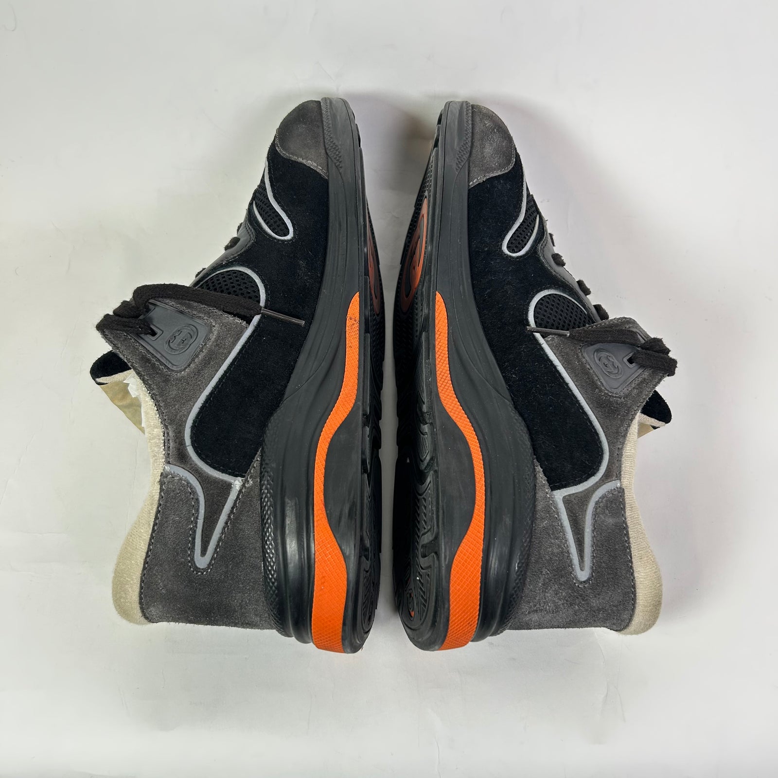 Gucci Black/Orange Suede Ultrapace Sneaker Size GG 11.5