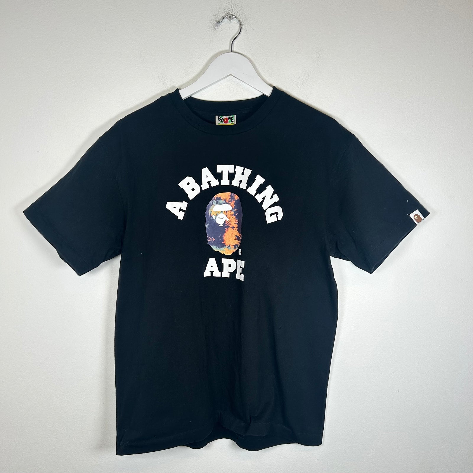 Bape Black/Tye Dye Ape Head Tee Size L
