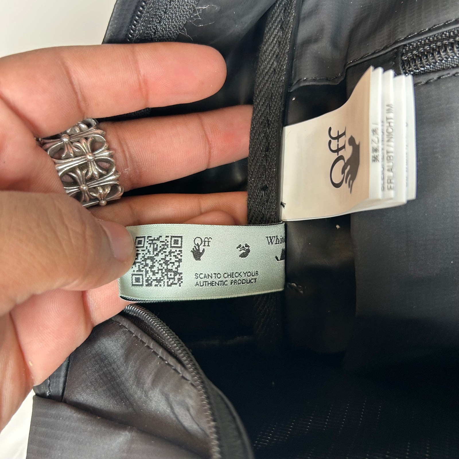 Off-White Black OW Logo PVC Backpack