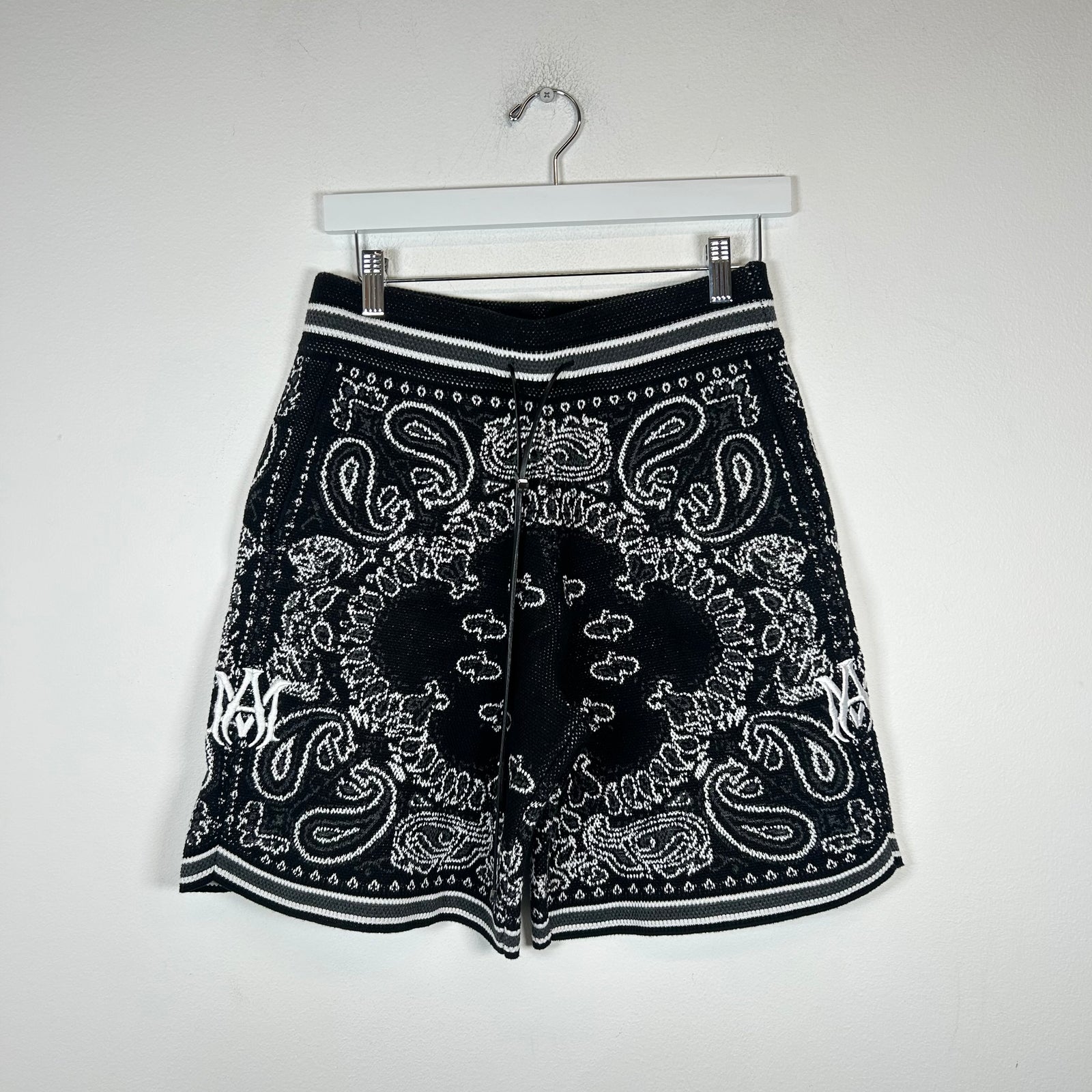 Amiri Black MA Paisley Shorts Size S