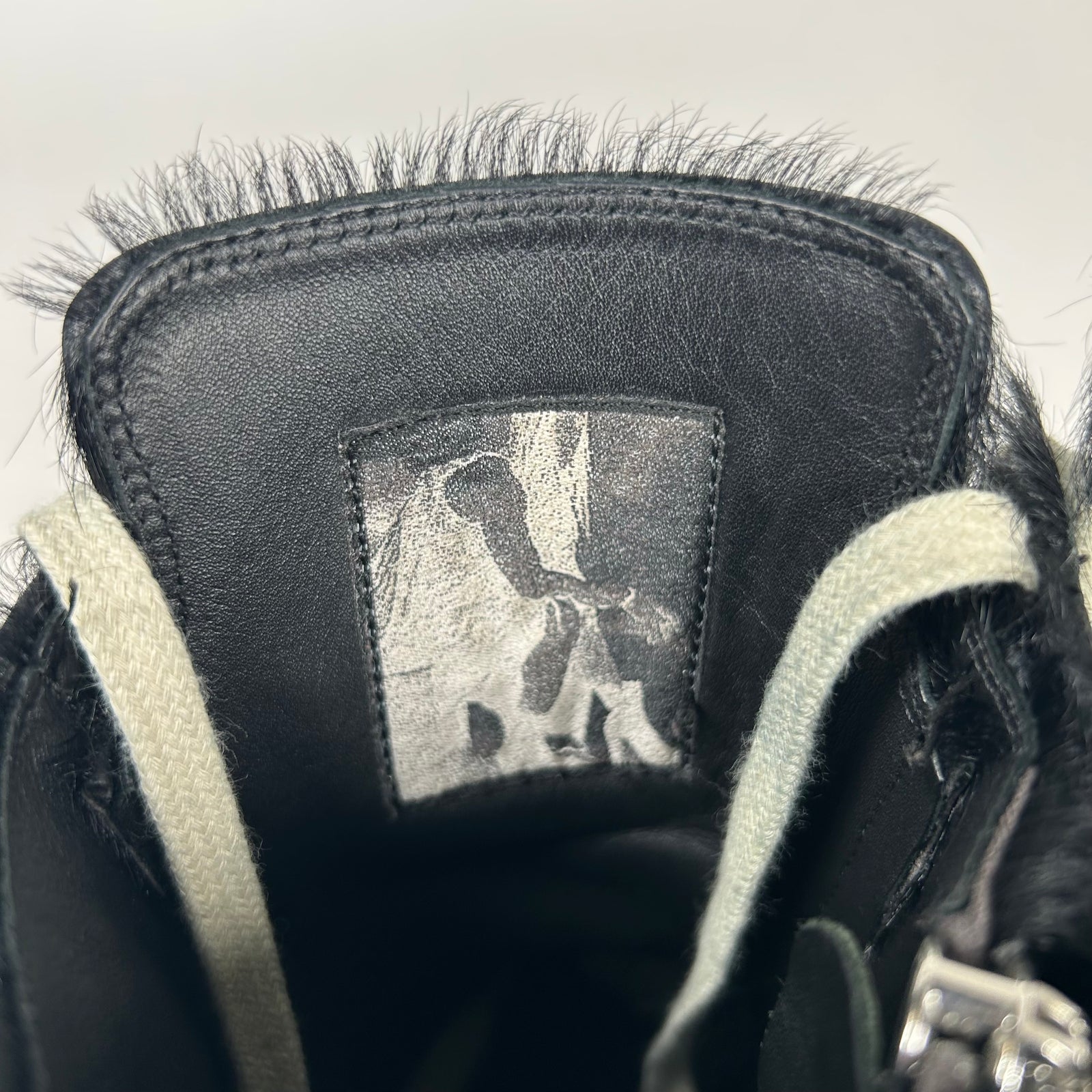 Rick Owens Black Pony Hair Ramones Size 41