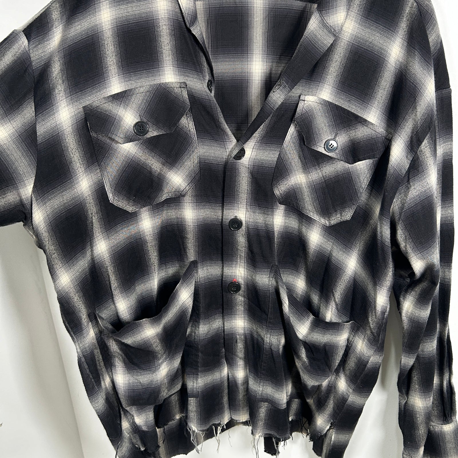 Greg Lauren Black/White Plaid Flannel Size 4