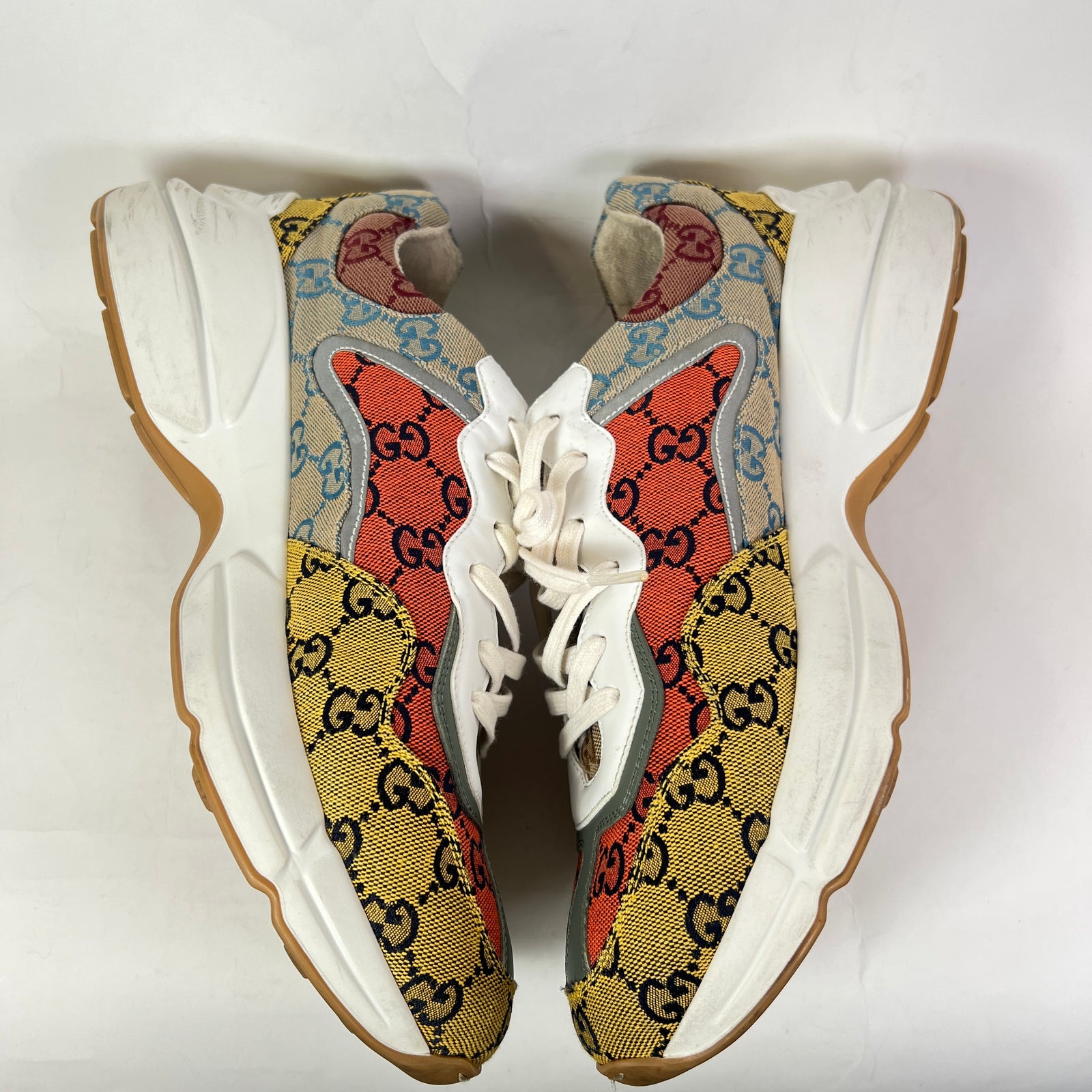 Gucci Multi Orange GG Rhyton Sneaker Size GG 10.5