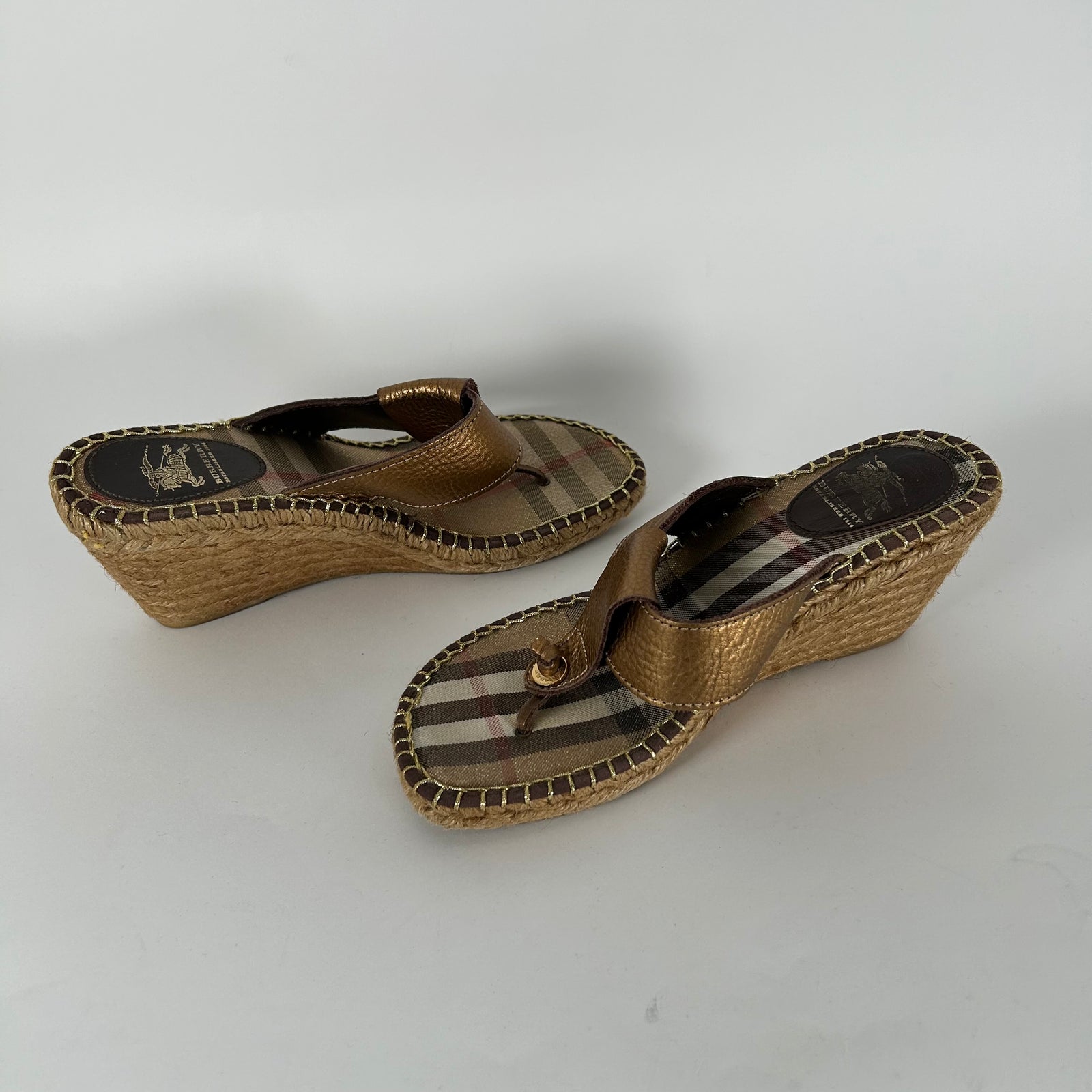 Burberry Beige Nove Check Canvas Espadrilla Size 40