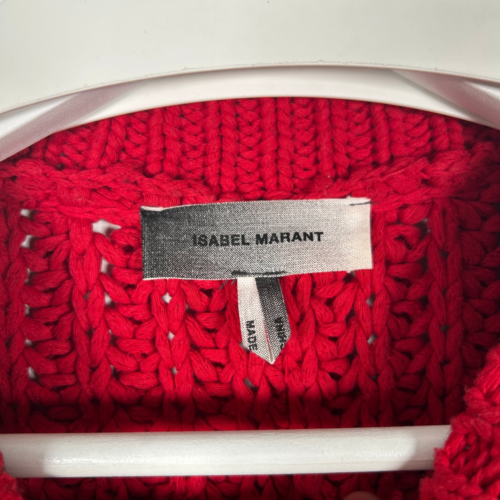 Isabel Marant Thick Cable Knit Red Sweater Size S