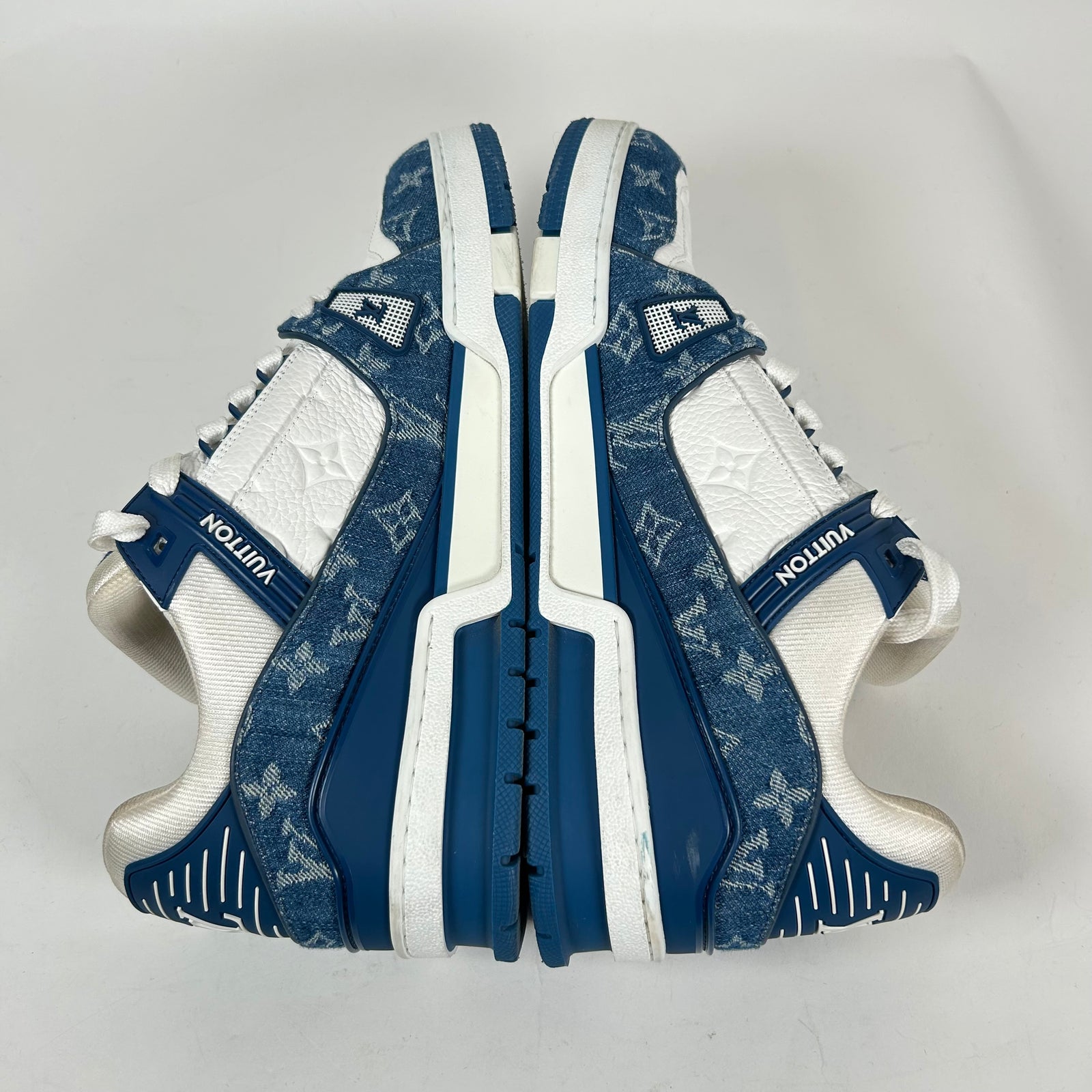 Louis Vuitton Blue Denim Monogram Trainer Size LV 10