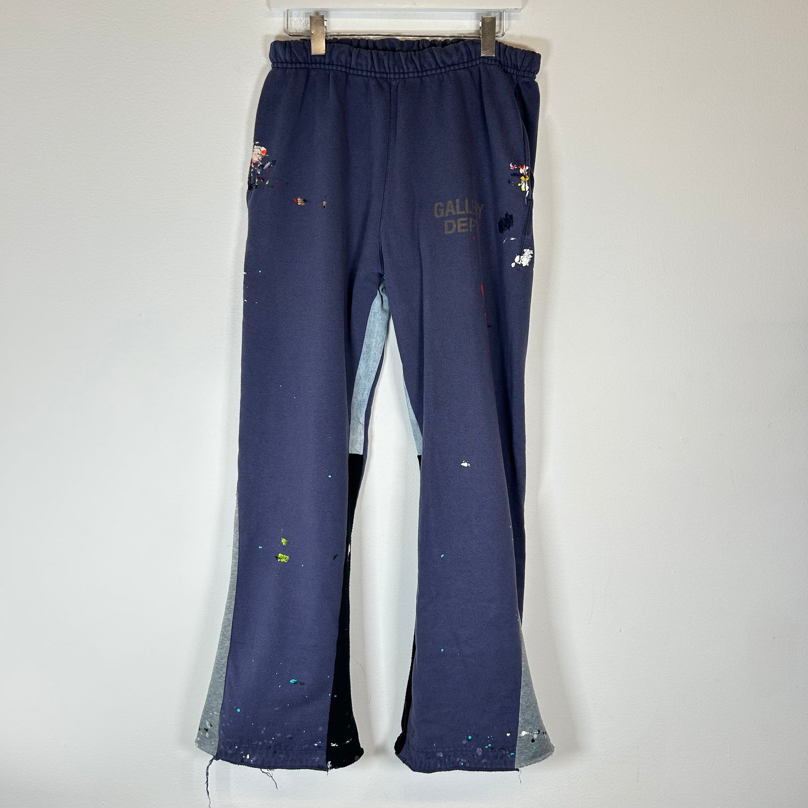 Gallery Dept Navy Paint Splatter Flared Sweatpants Size M