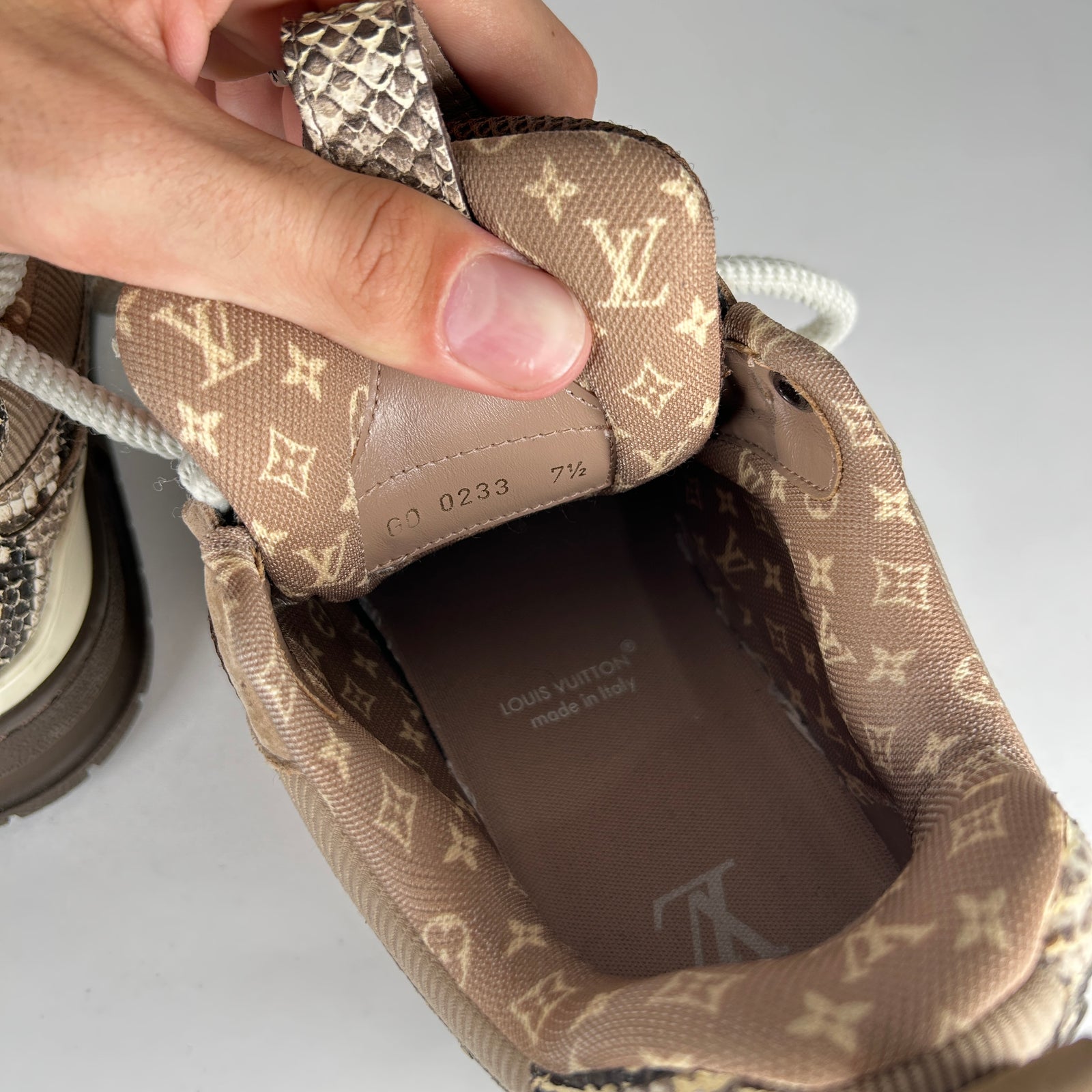 Louis Vuitton Python Snakeskin Skates Size LV 7.5