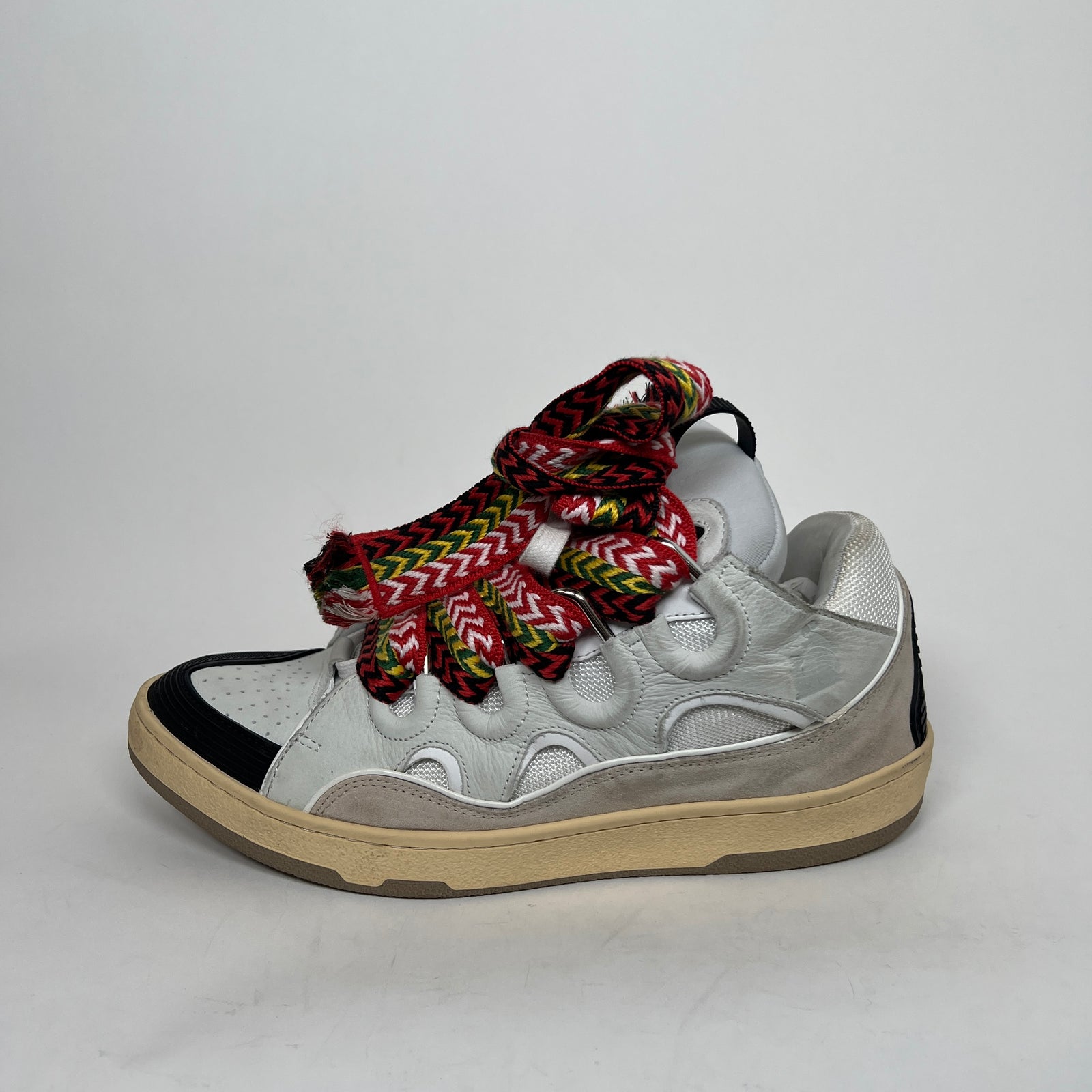 Lanvin White Leather Curb Sneaker Size 43
