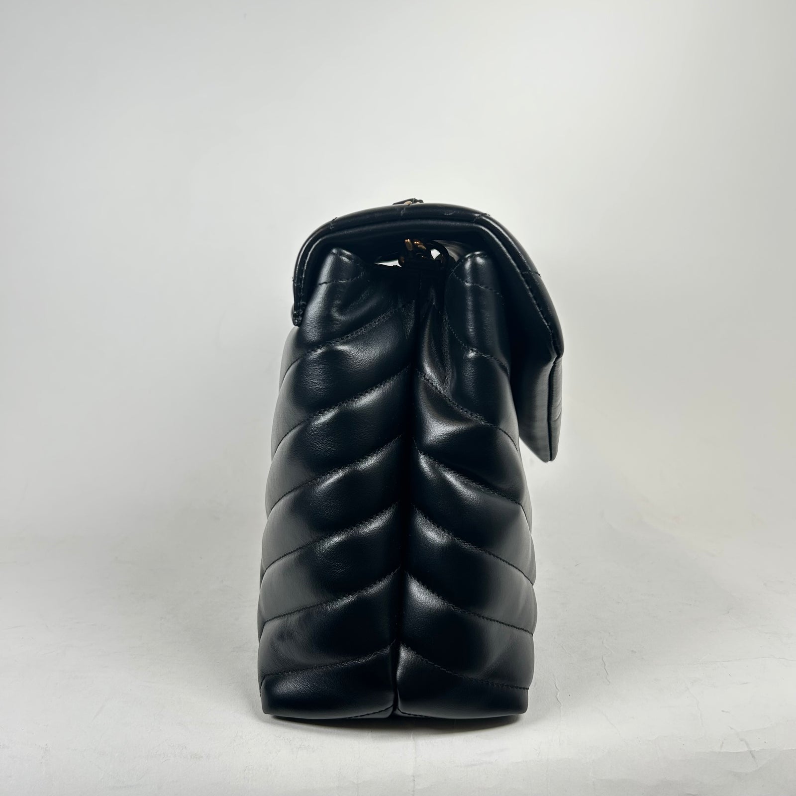 Saint Laurent Black/Gold Loulou Matelasse Medium Shoulder Bag