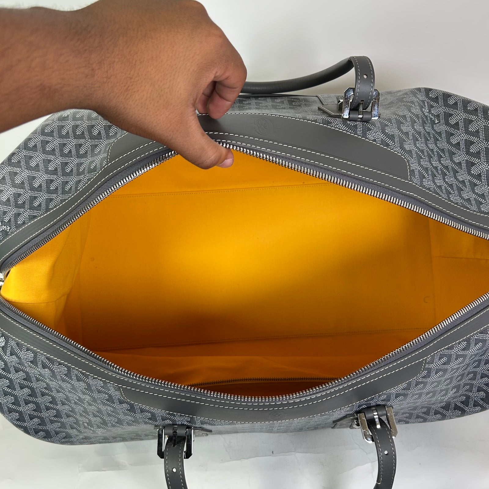 Goyard Grey Goyardine Boeing 55 Travel Duffle Bag