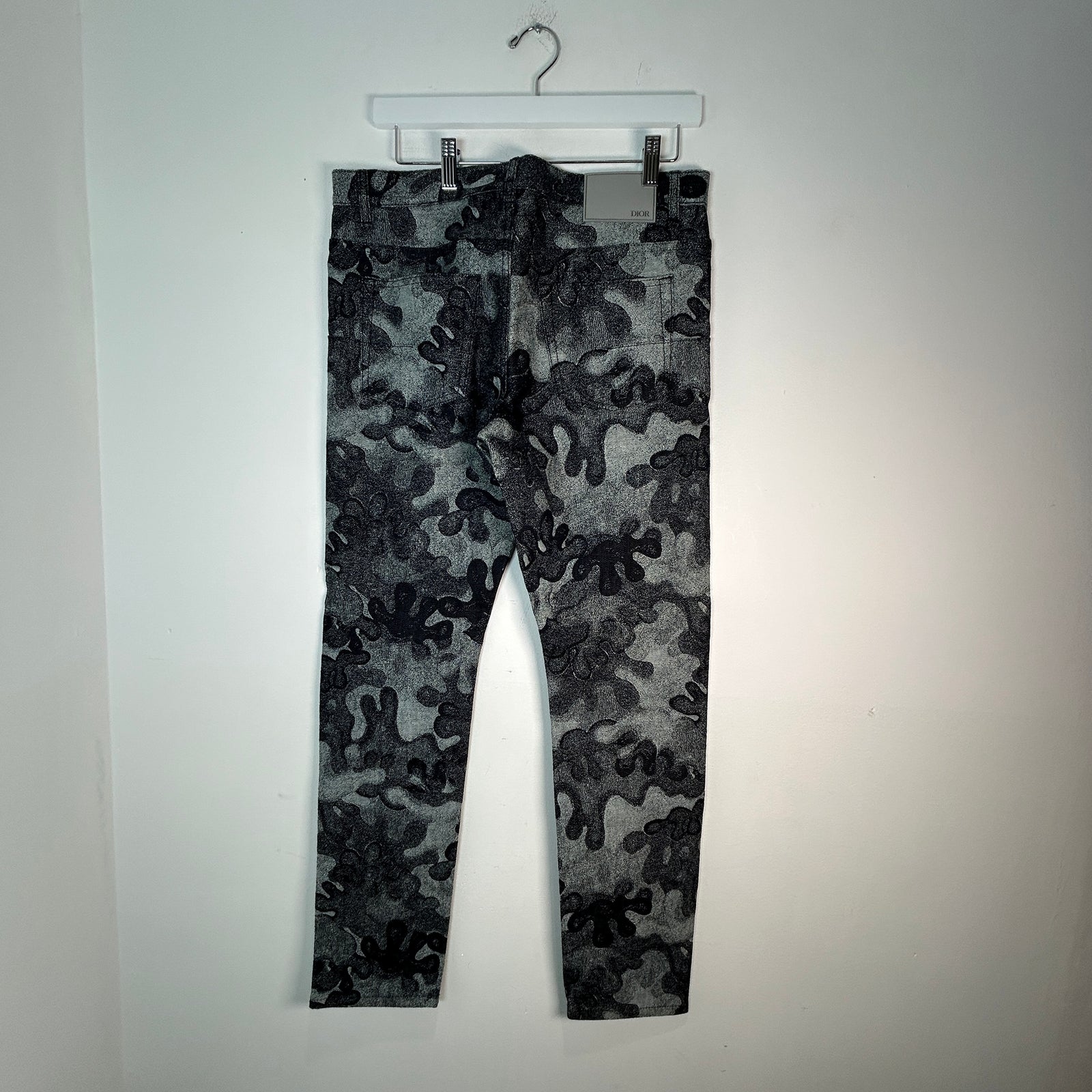 Dior x Peter Doig Grey Camo Jeans Size 30