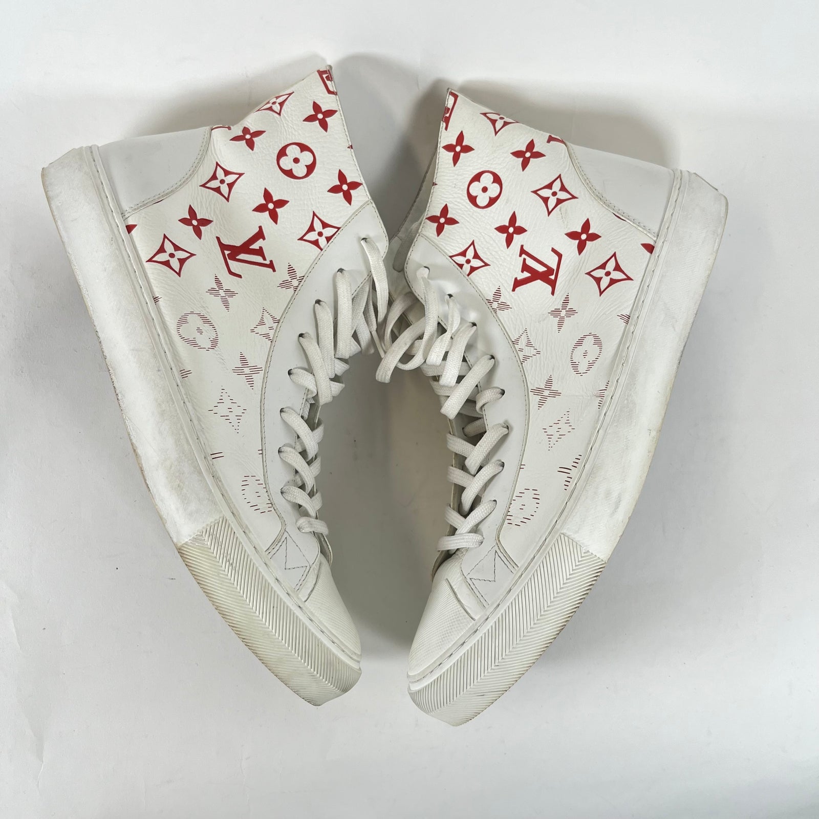 Louis Vuitton Red Monogram Tattoo High Tops LV 9