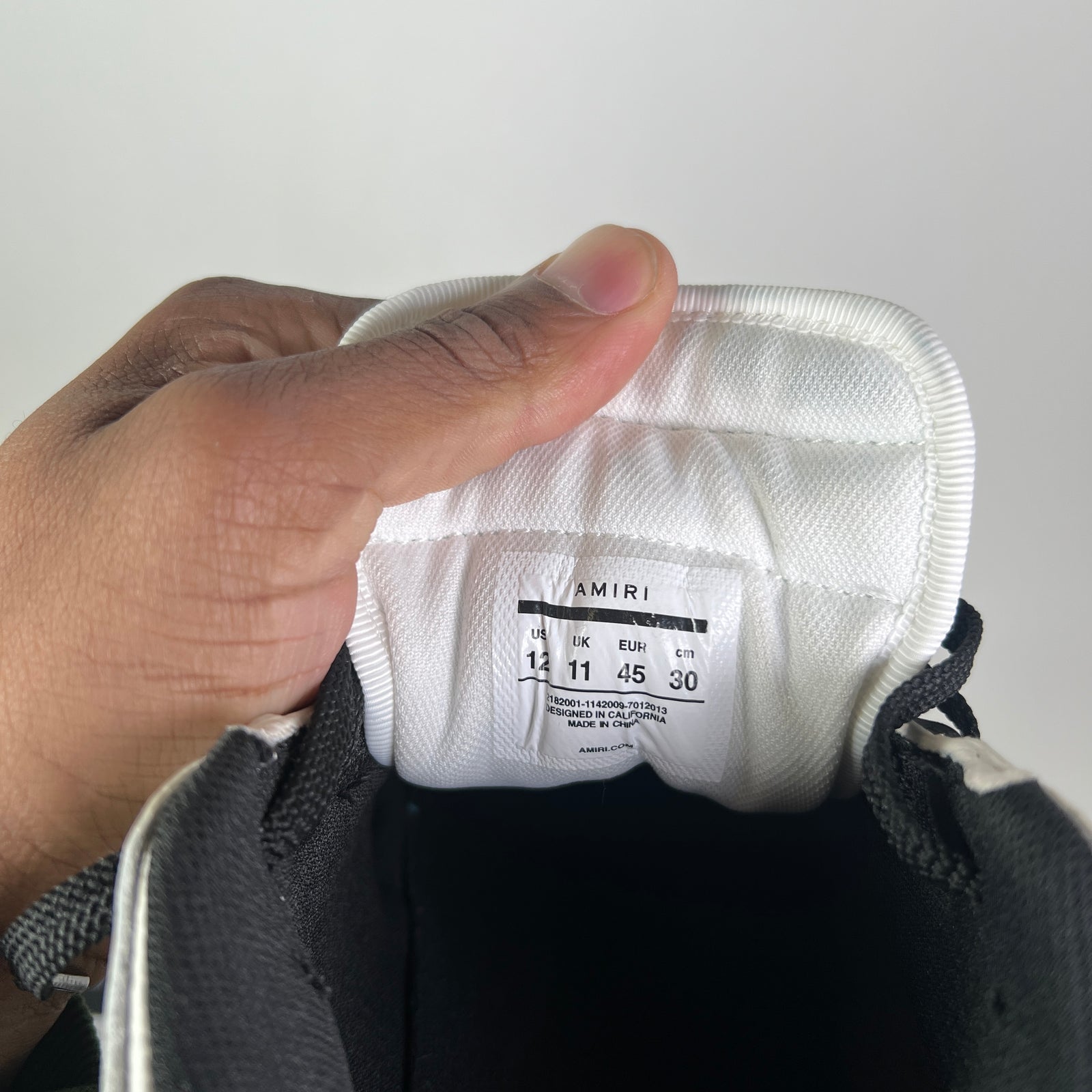 Amiri White/Black Skel Low-Top Sneaker Size 45