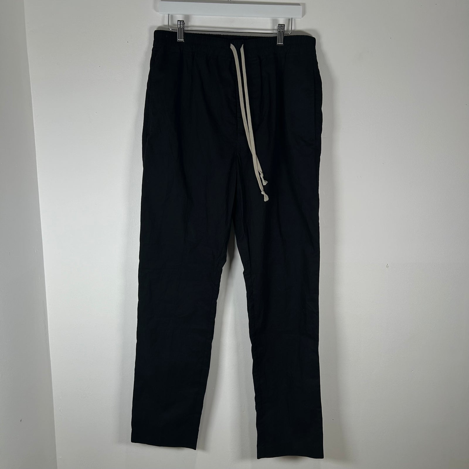Rick Owens Black Drawstring Cotton Pants Size M