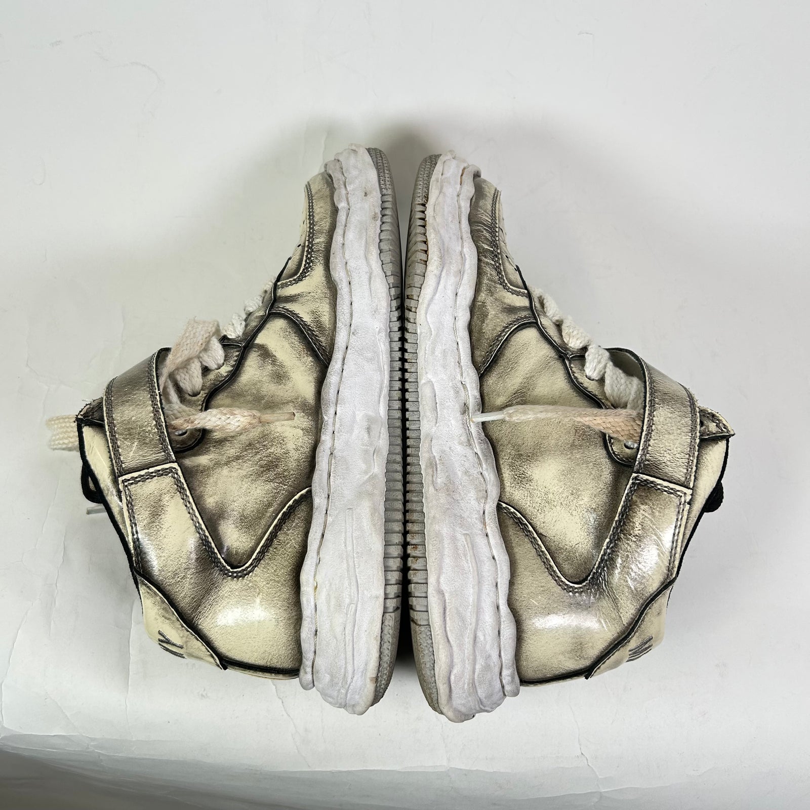 MMY Brushed Patent Leather Wayne High-Top Sneakers