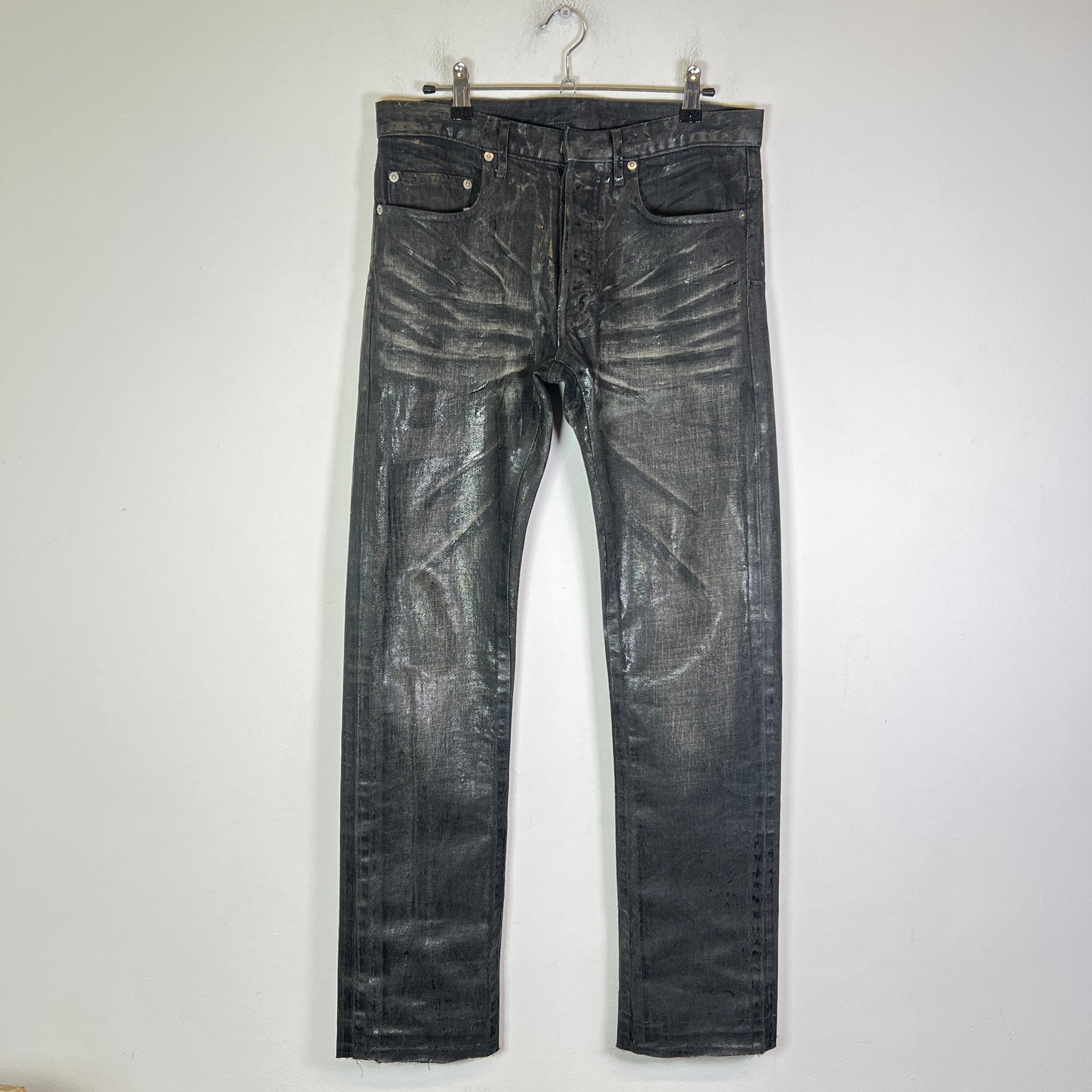 Dior Homme AW03 Black Luster Waxed Denim Jeans