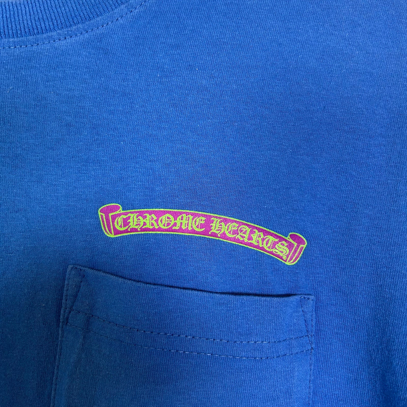Chrome Hearts Blue Scroll Logo T-Shirt