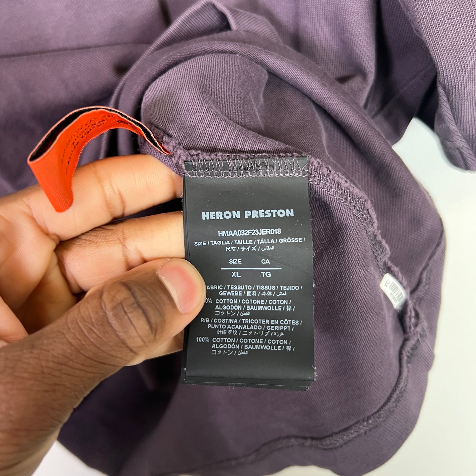 Heron Preston Purple Monster Logo T-Shirt Size XL