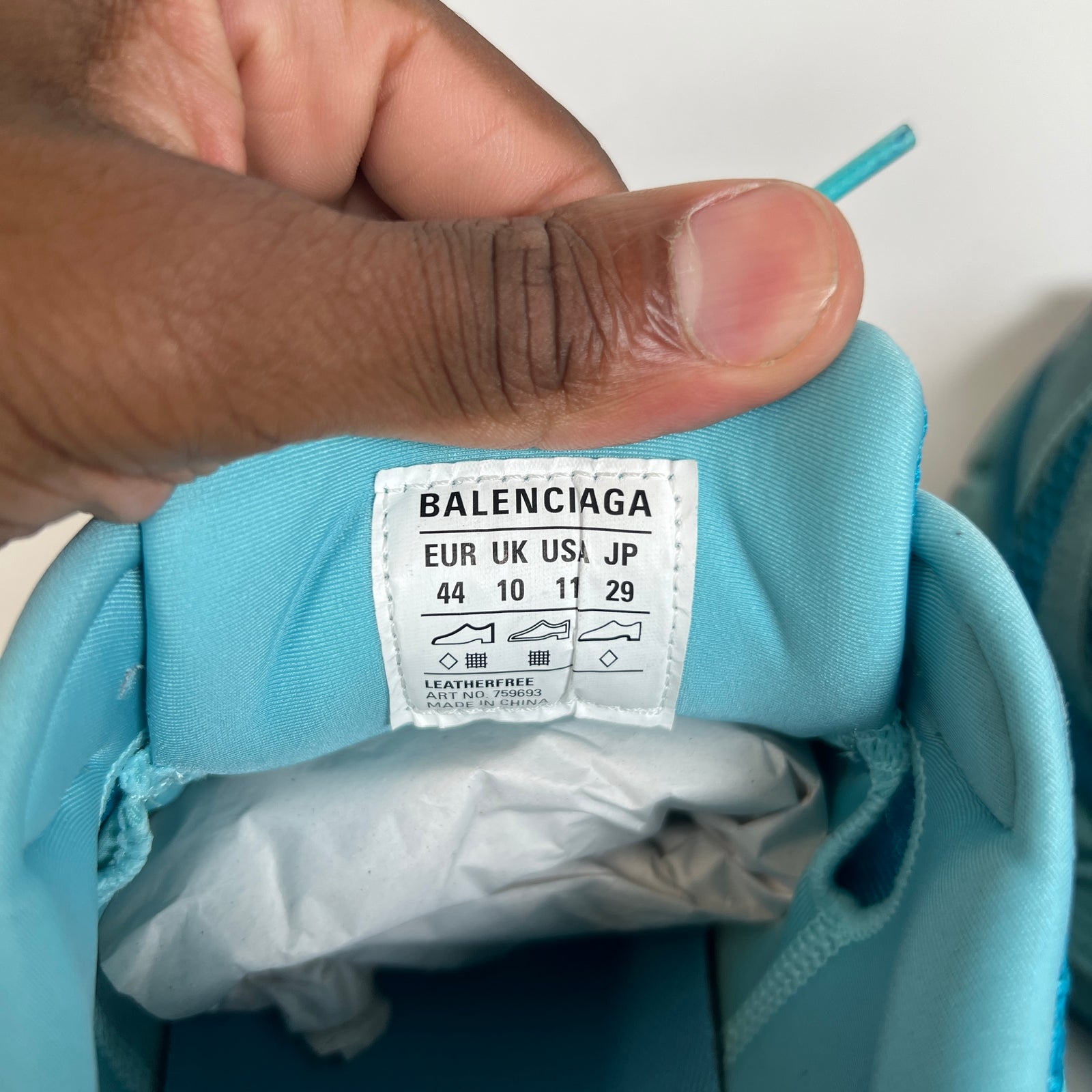 Balenciaga Blue Suede Distressed 3XL Sneaker Size 44