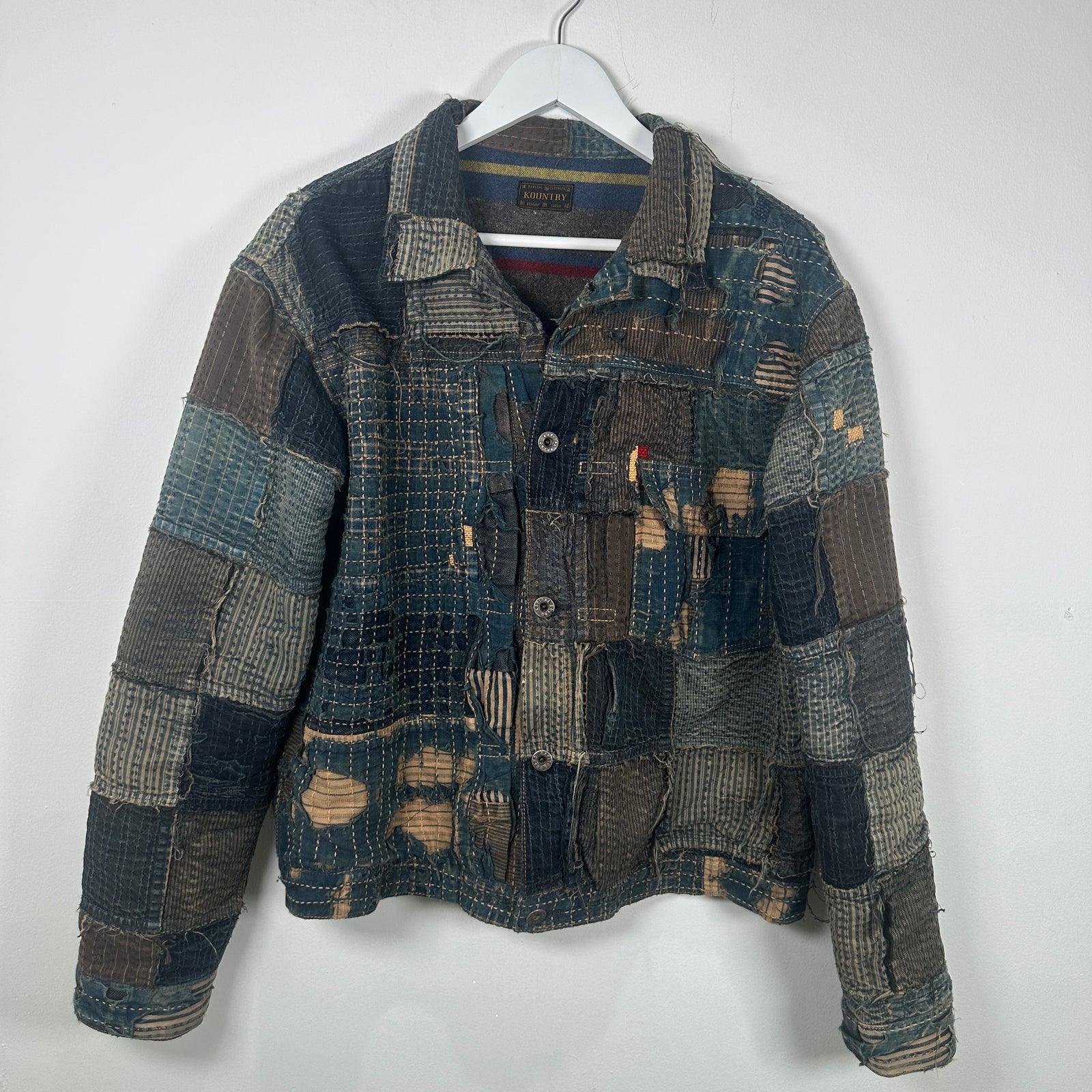 Kapital Boro Wool Lined Denim Jacket Size 3