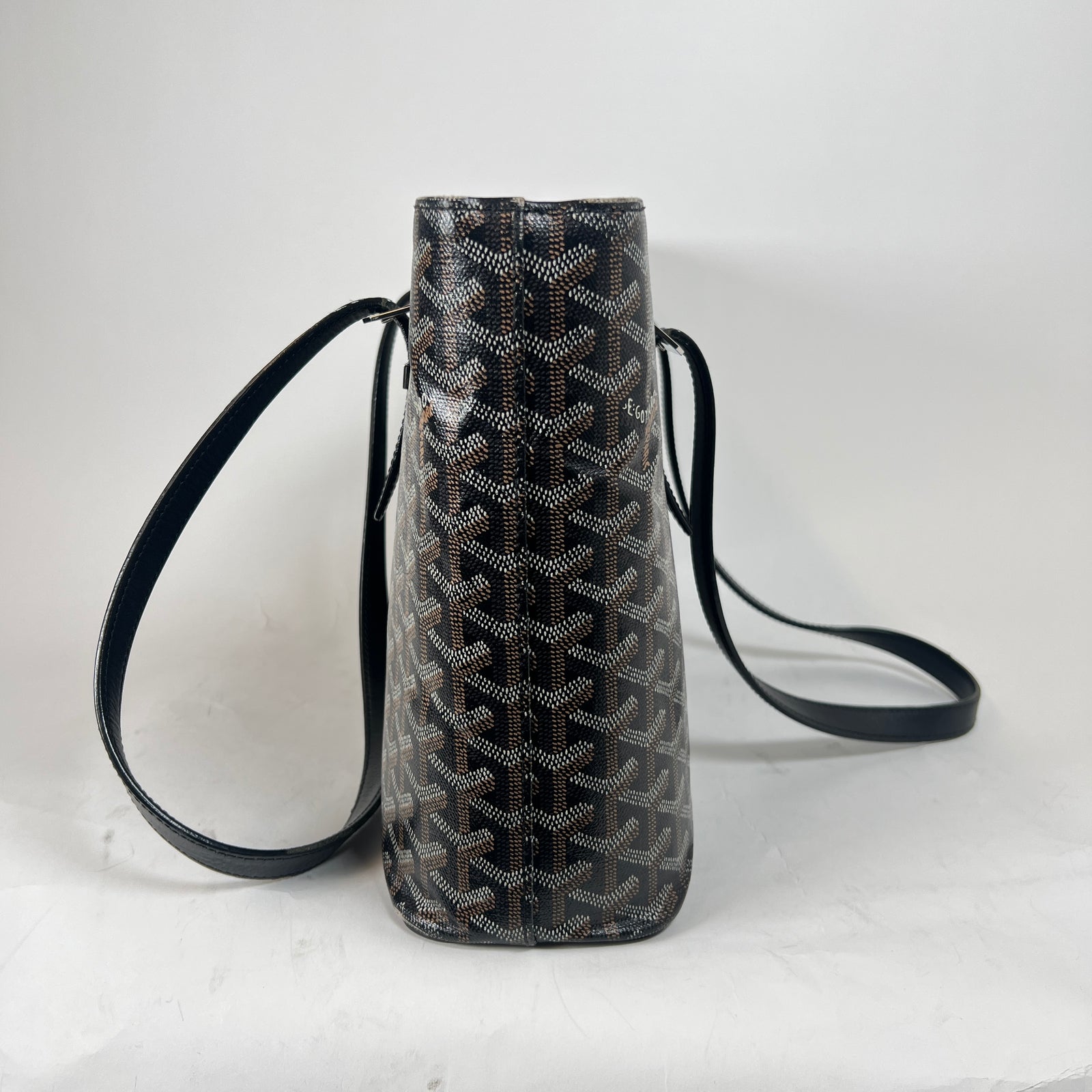 Goyard Black Goyardine Marie Galante MM Tote Bag