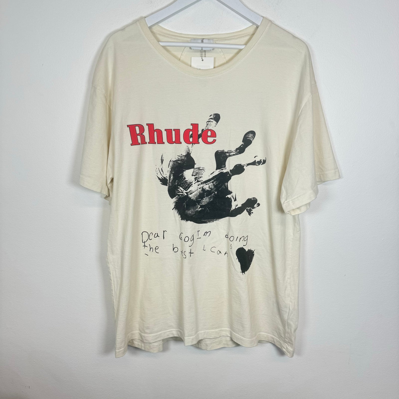 Rhude Cream 'Dear God' Tee Size M