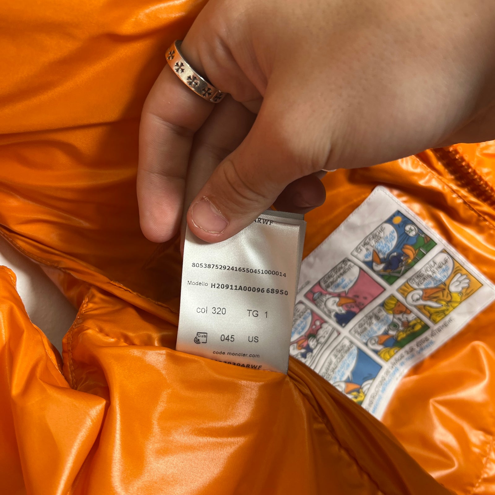 Moncler Orange Puffer Vest Size S