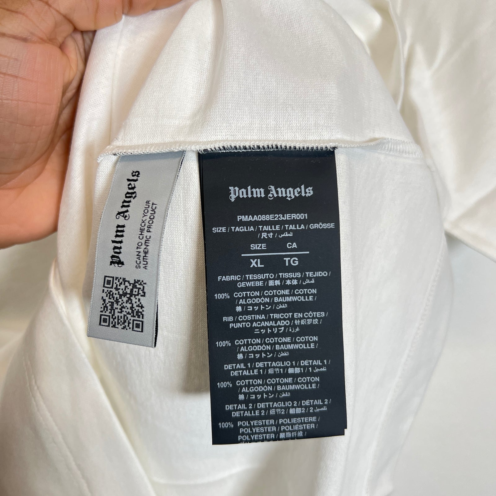 Palm Angels White Pocket Logo T-Shirt Size XL