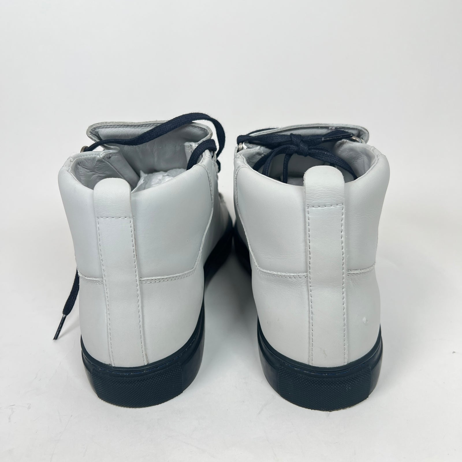 Balenciaga White/Navy High-Top Arena Sneaker Size 44