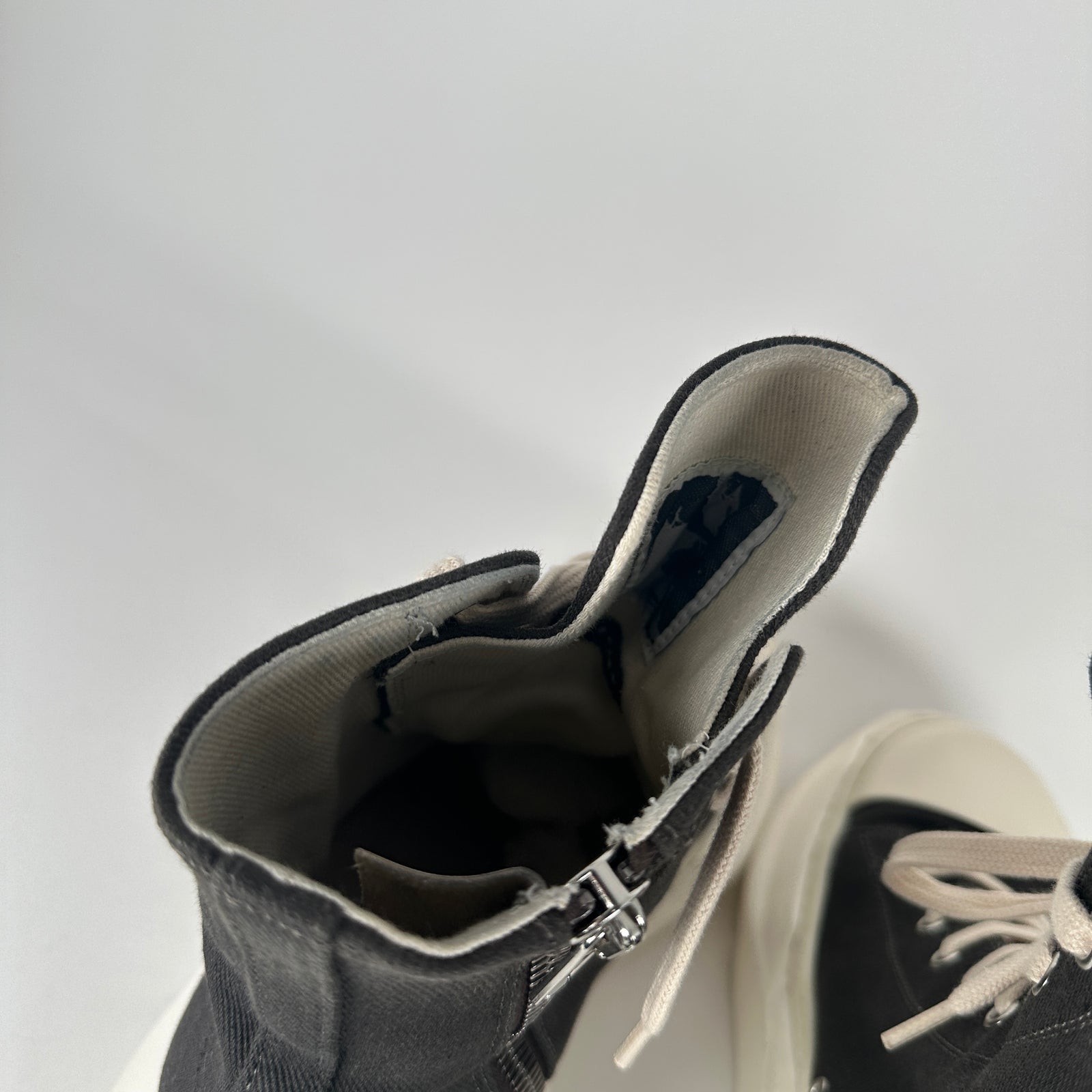 Rick Owens Canvas Abstract High-Tops Ramones Size 40
