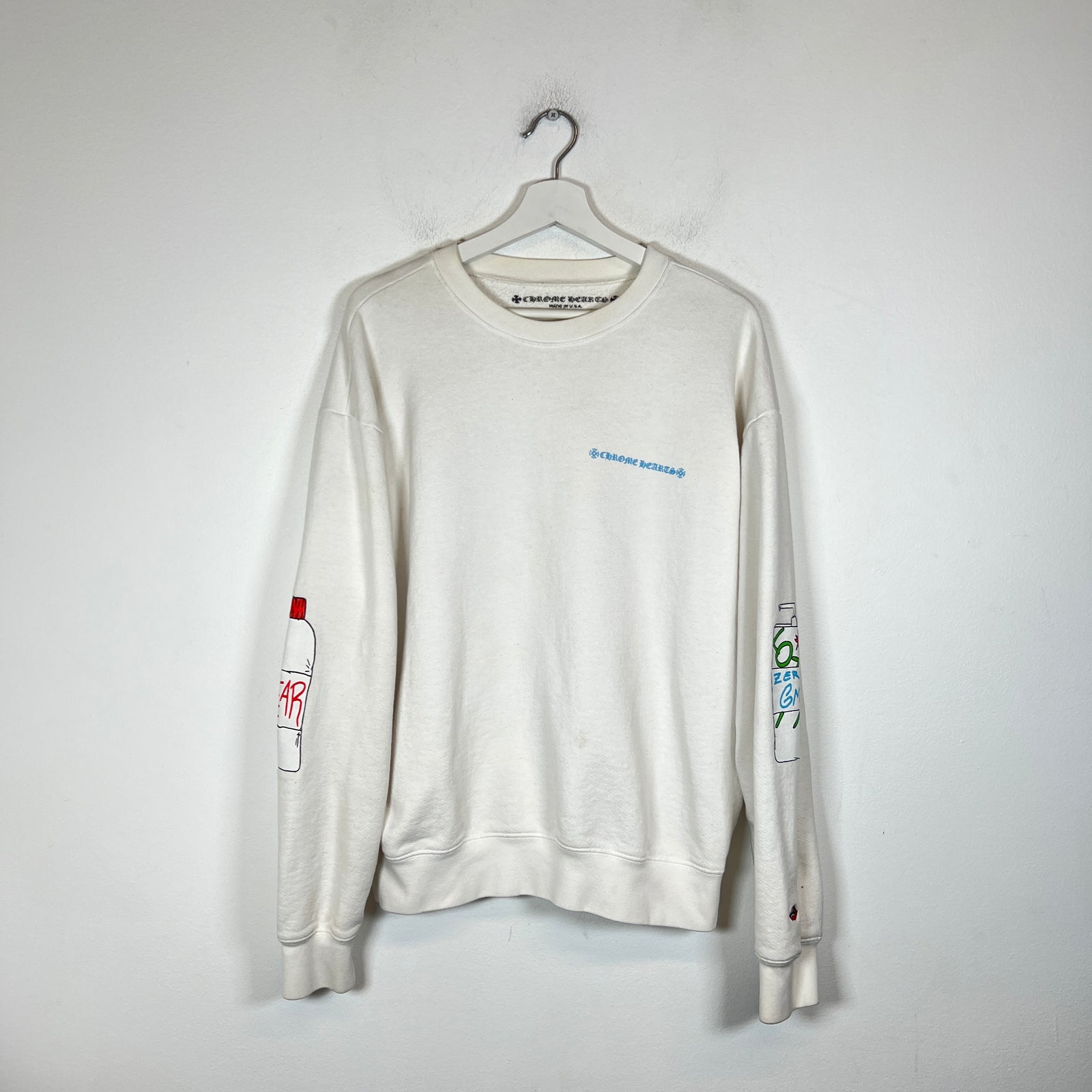 Chrome Hearts White Matty Boy Retro Cycle Crewneck Size L