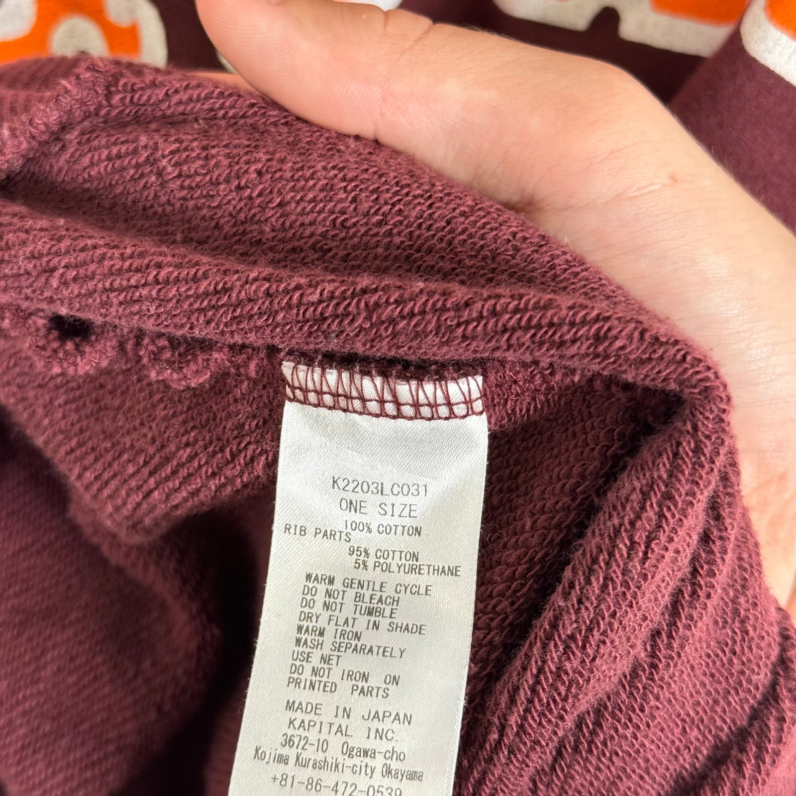 Kapital Burgundy Laundry Sweater Size Free