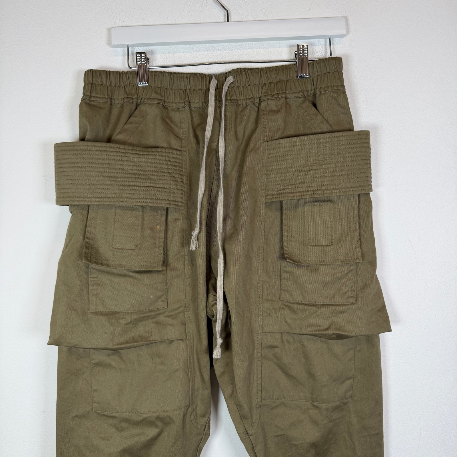 Rick Owens Drkshdw Olive Canvas Creatch Cargo Pants Size M