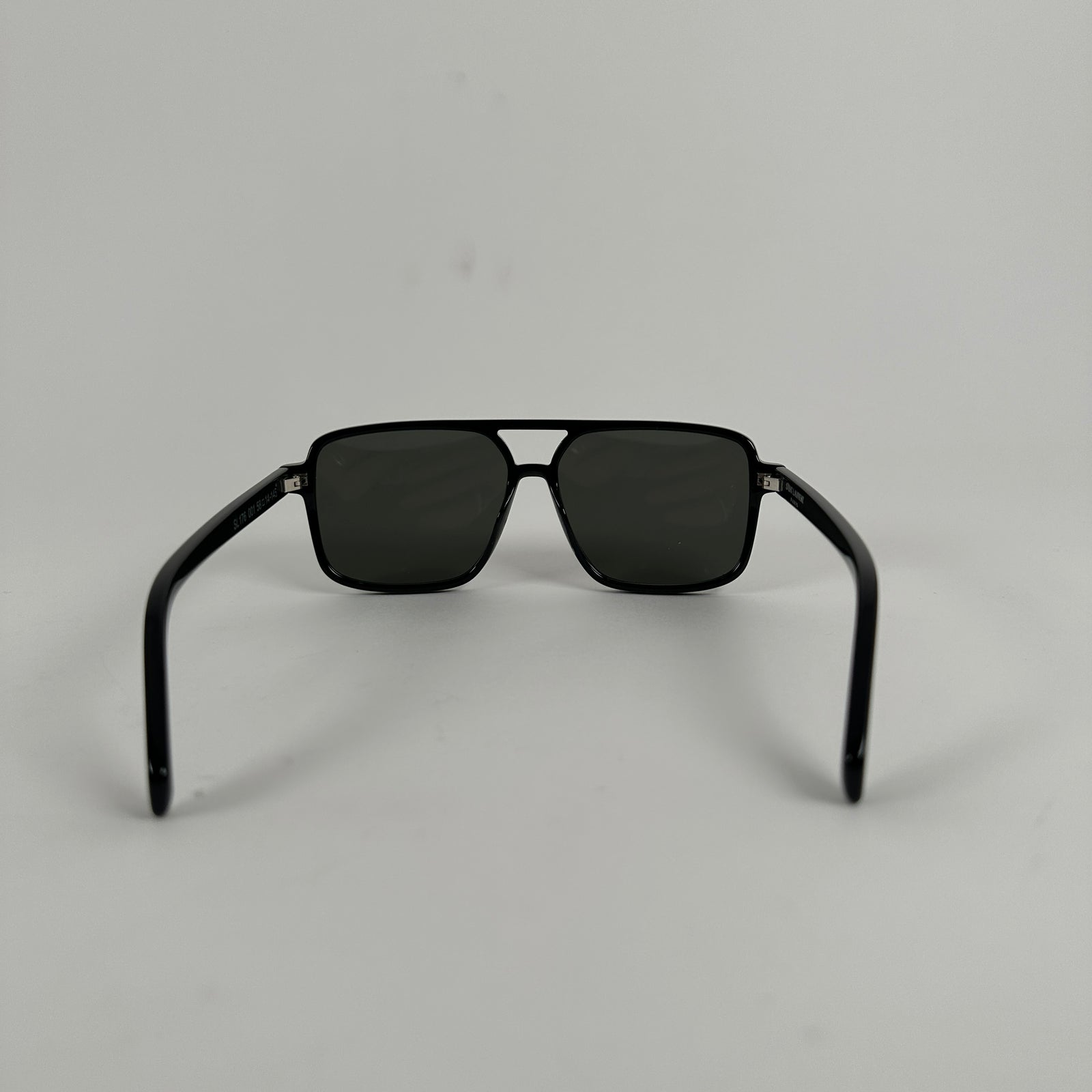 Saint Laurent Black Square Aviator Sunglasses