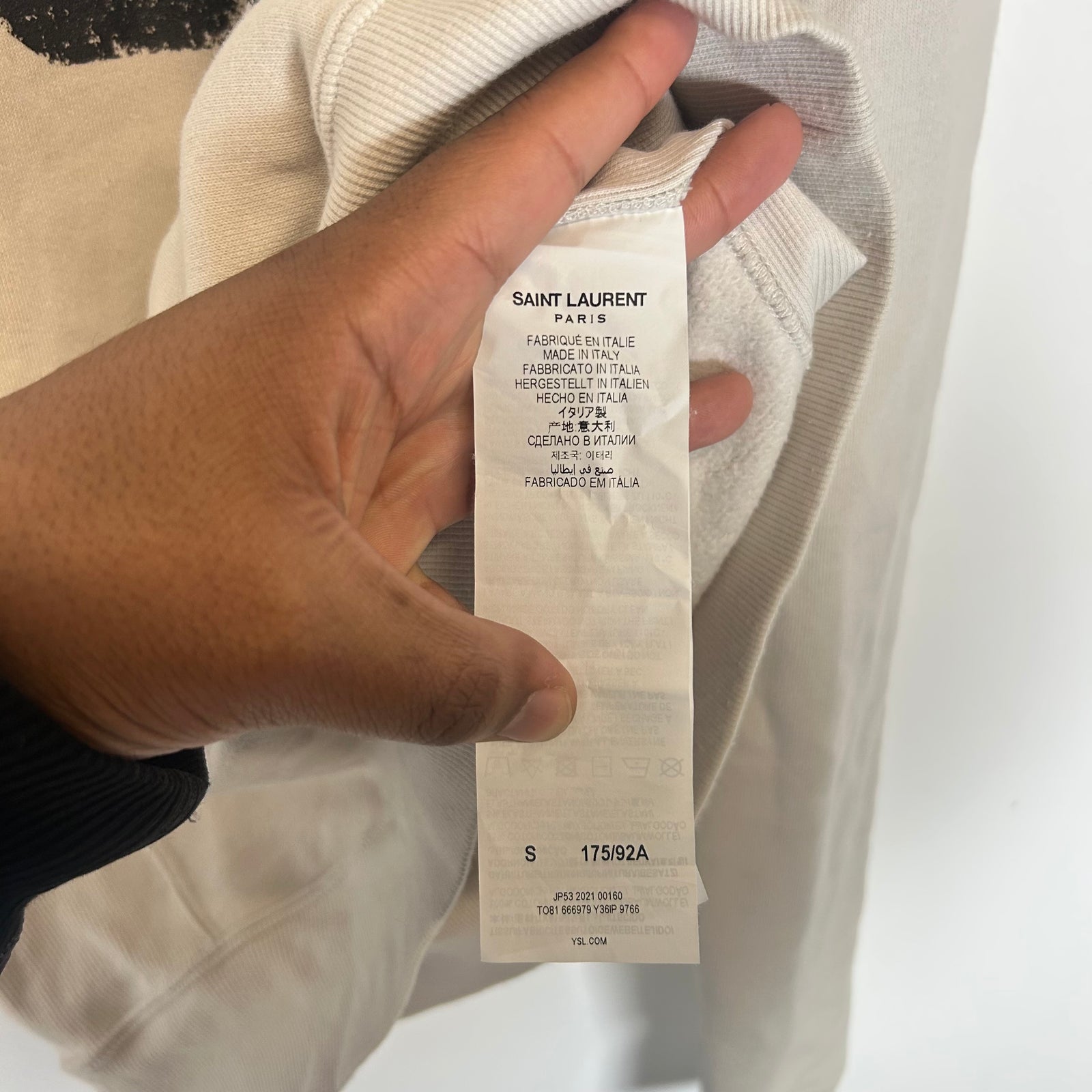 Saint Laurent Beige YSL Sweatshirt Size S