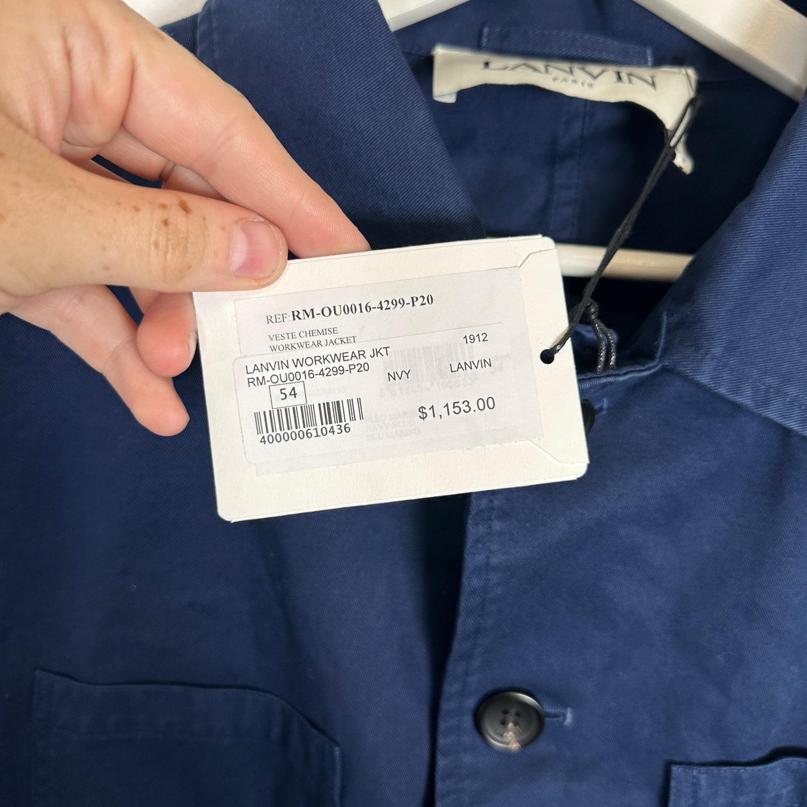 Lanvin Classic Pocket Logo Chore Jacket Size L