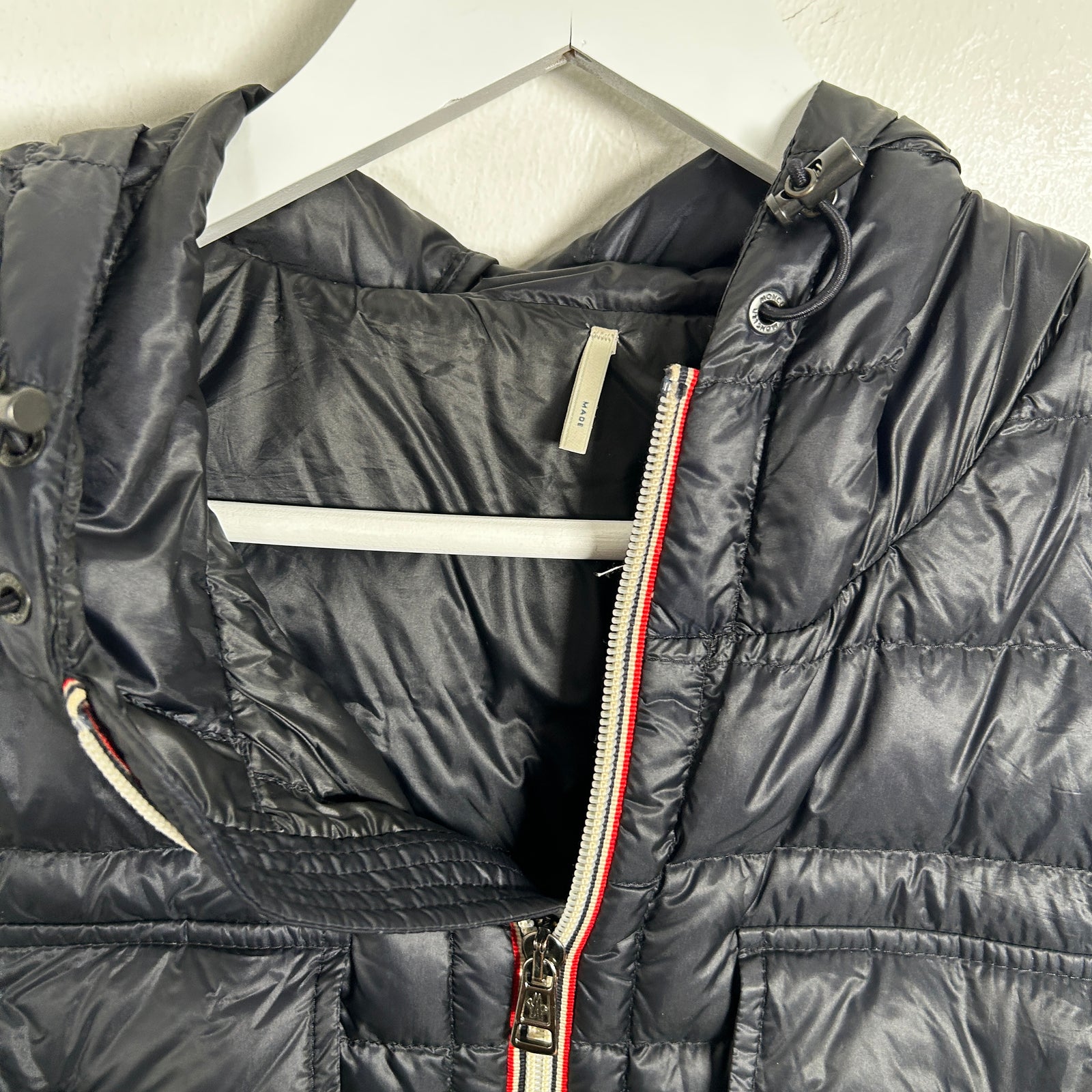 Moncler Navy Douret Hooded Nylon Down Jacket Size 5