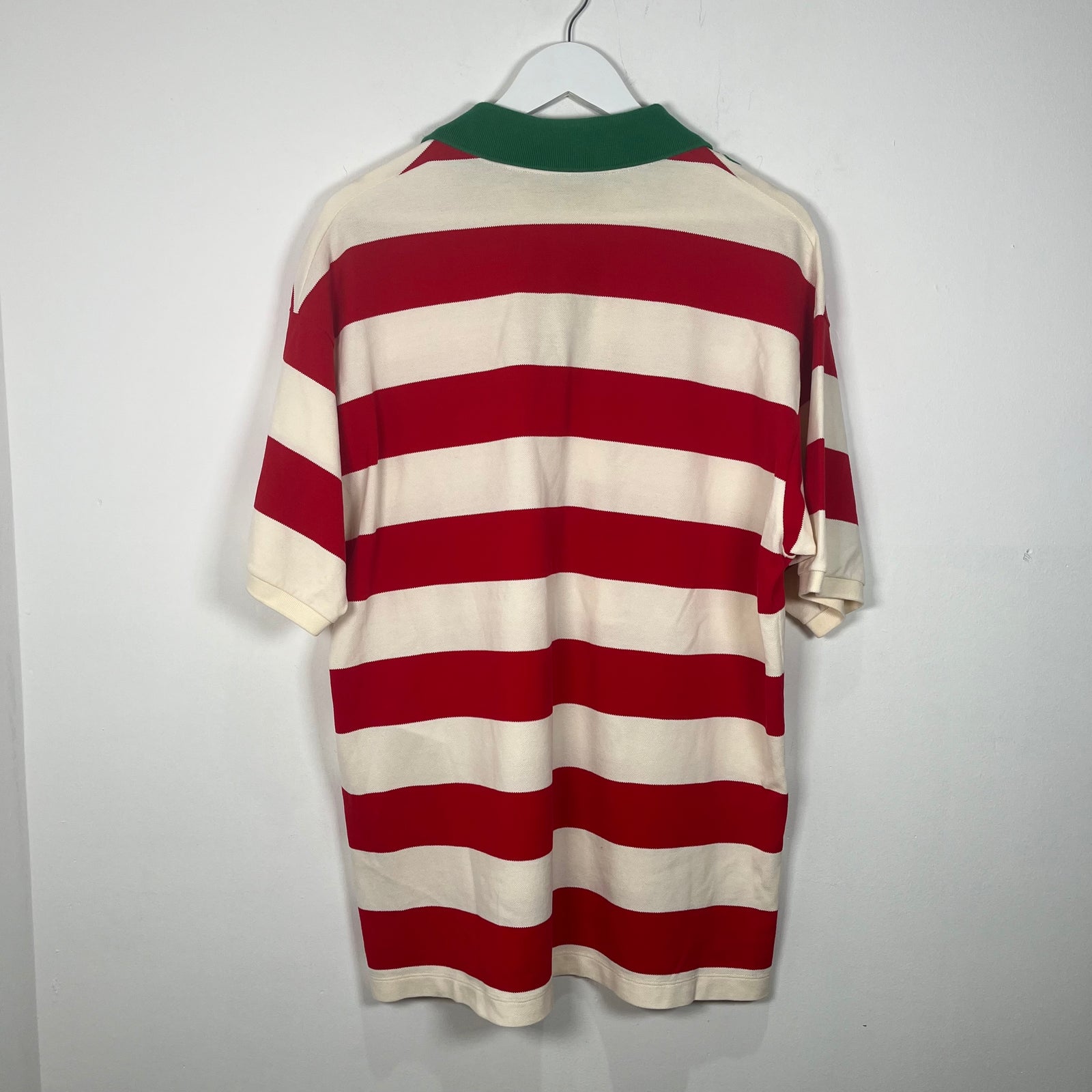 Gucci Red Stripe Logo Polo Shirt Size L