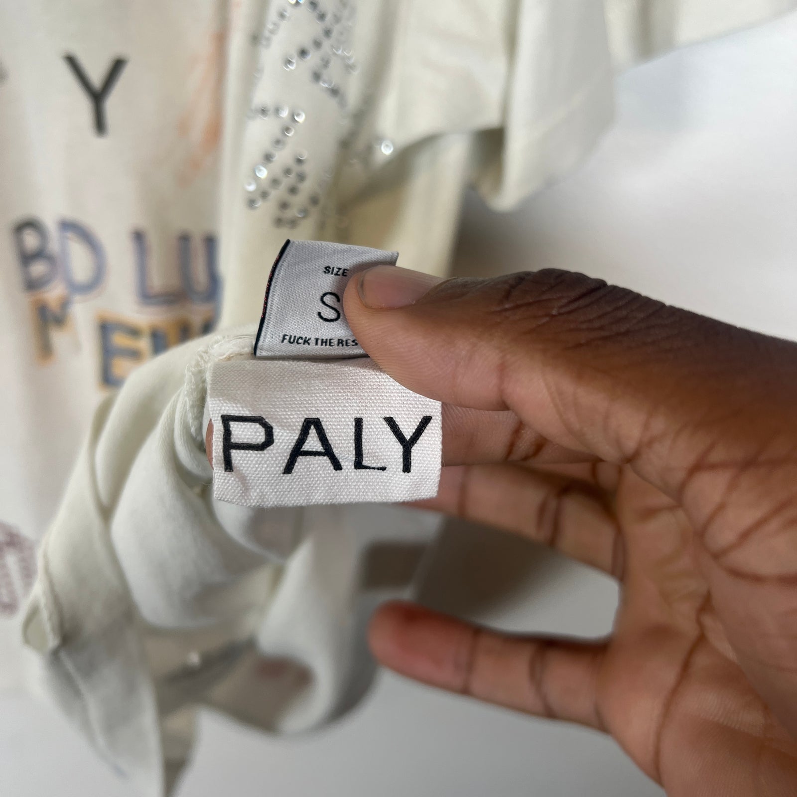 Paly Hollywood Cream 'Bad Luck' T-Shirt Size S