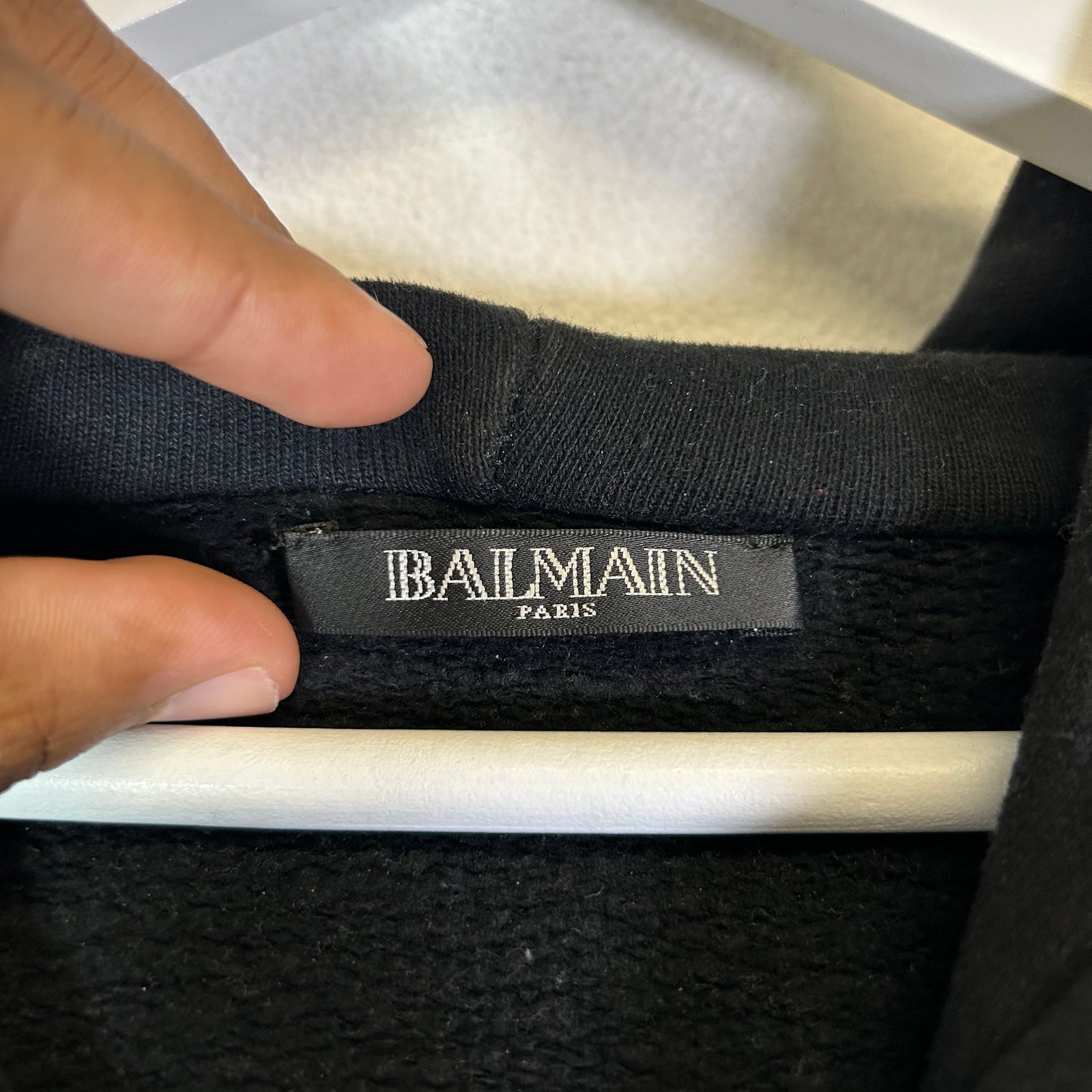 Balmain Black Dragon Embroidered Chest Logo Zip-Up Hoodie